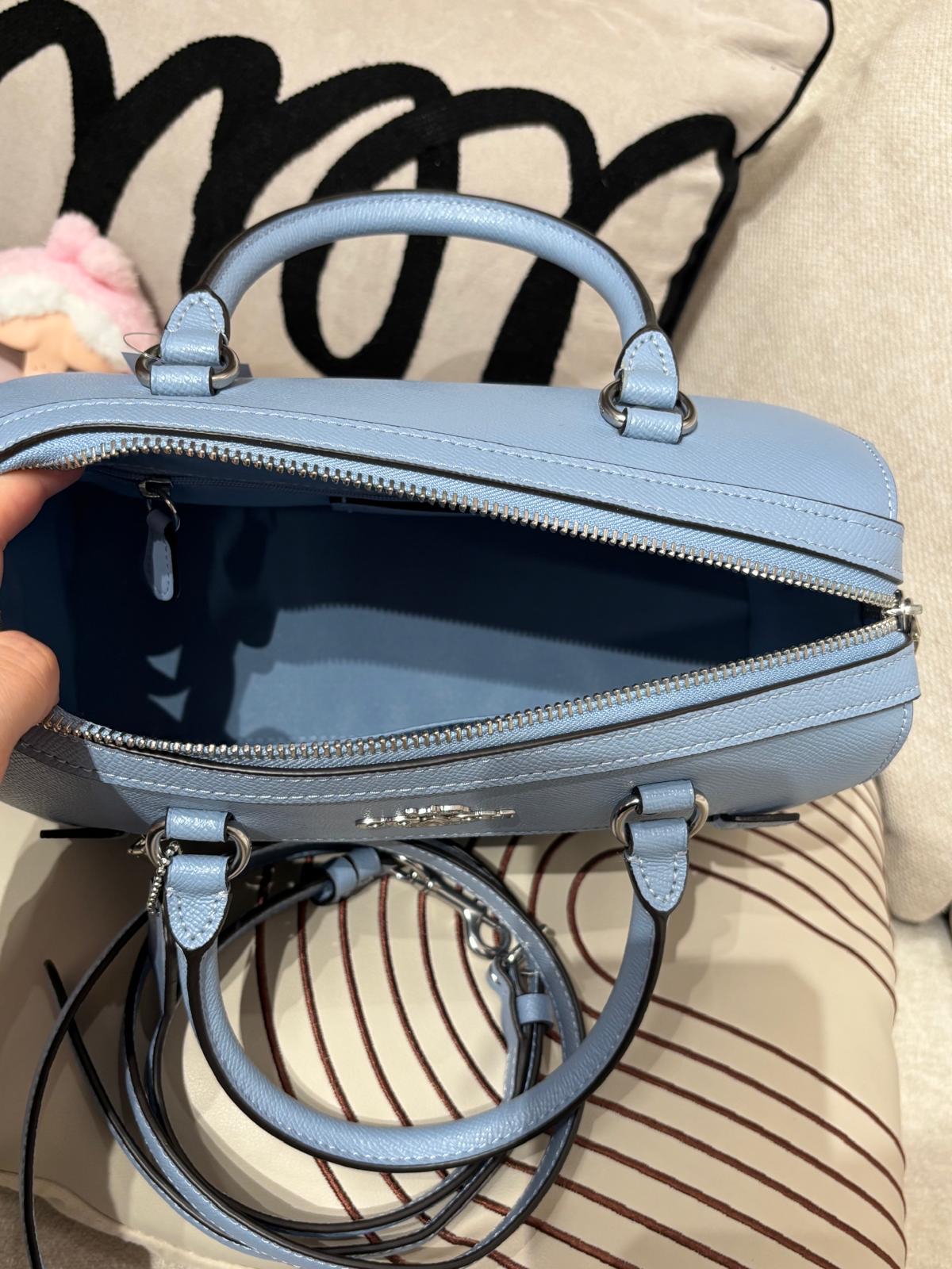 全新 Coach Boston 2Way bag light blue 100%Authentic, Brand New ✅Dust bag