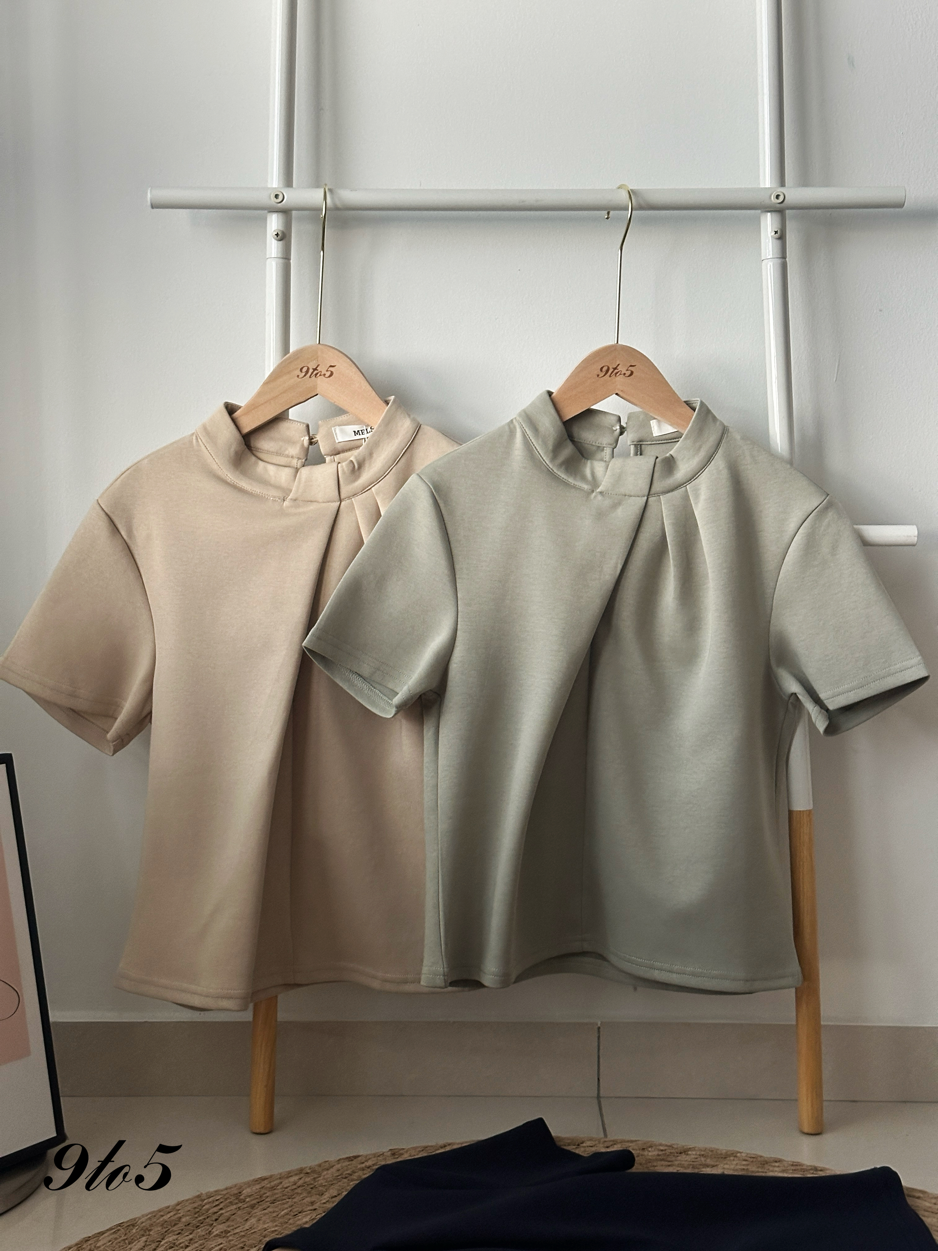 T4193 Mock Neck Ruched Top - 4 Colors 