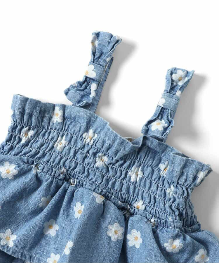 🇯🇵預訂 日本直送🇯🇵Apres les cours兩色花花愛心滿印褶皺吊帶牛仔包屁裙