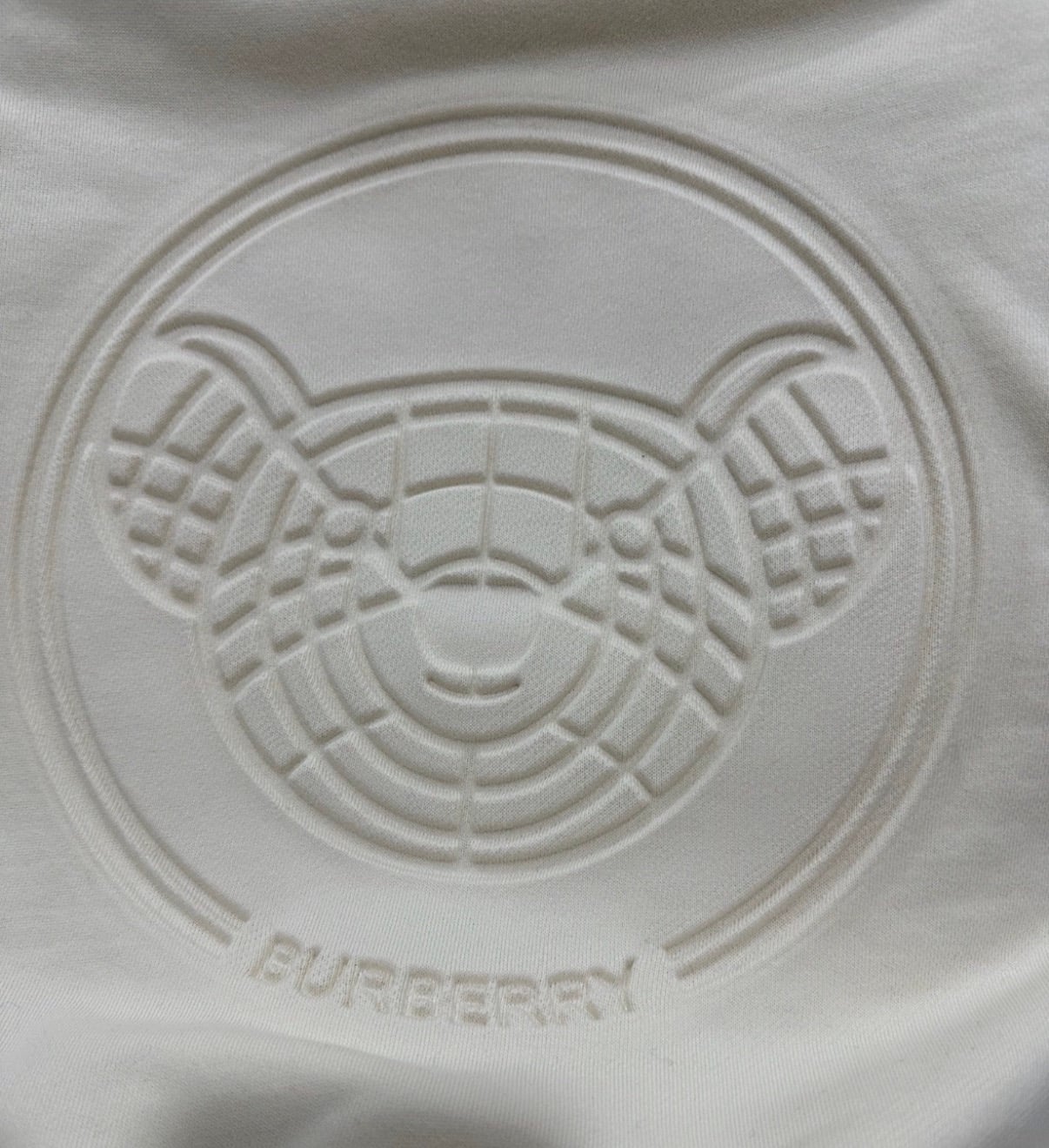 Burberry 熊仔圓形圖案壓印米啡雙色衞衣（童裝12碼）