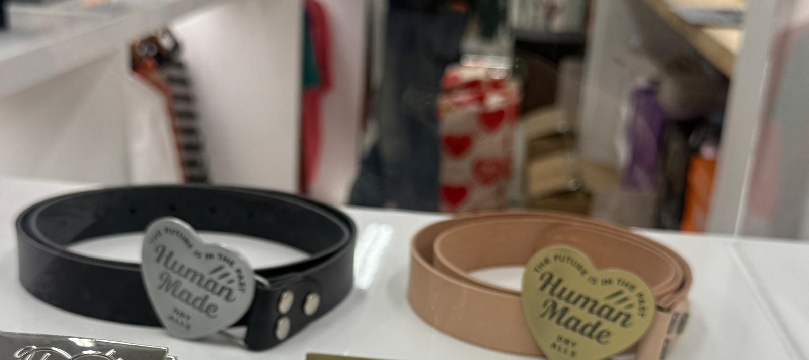 Human made 心心leather 皮带