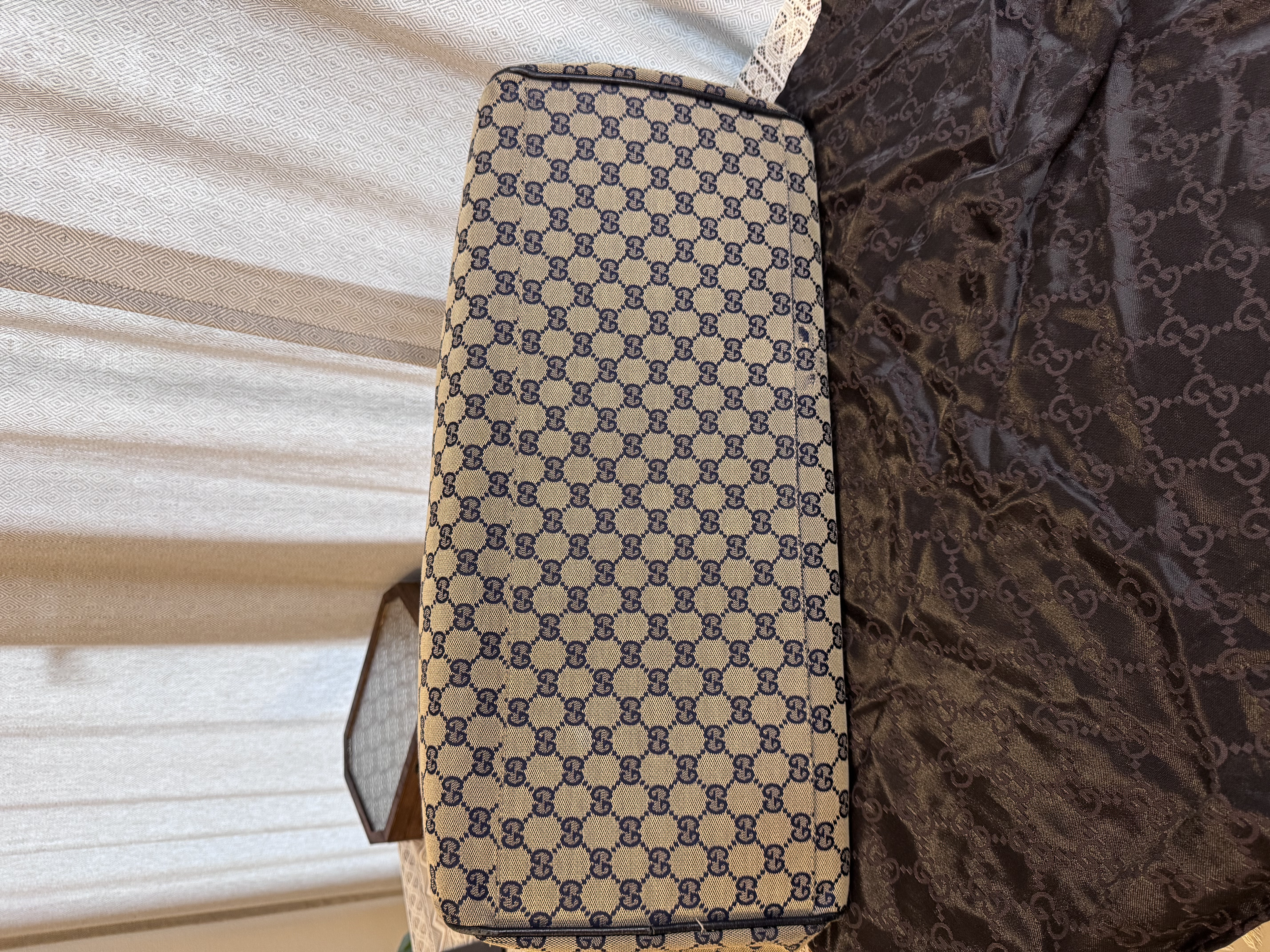 Gucci Vintage GG Supreme Sherry Line Top Travel Bag