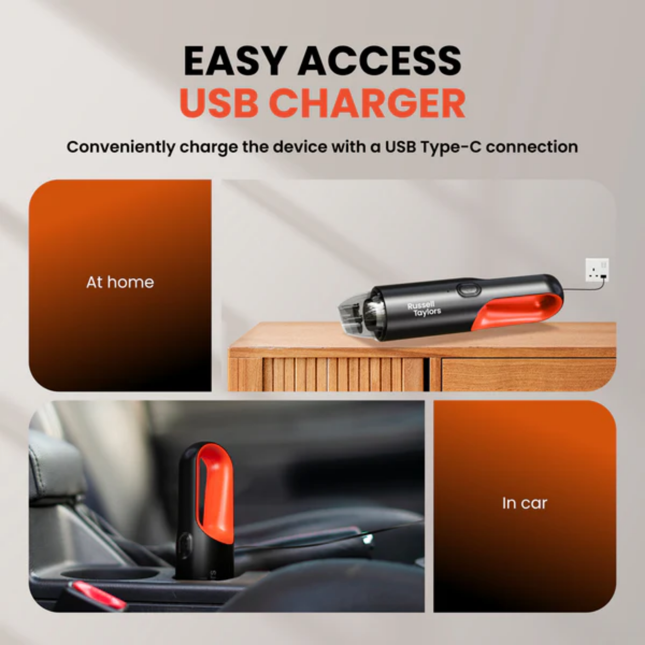 Russell Taylors 8000Pa Cordless Car Vacuum (X4)