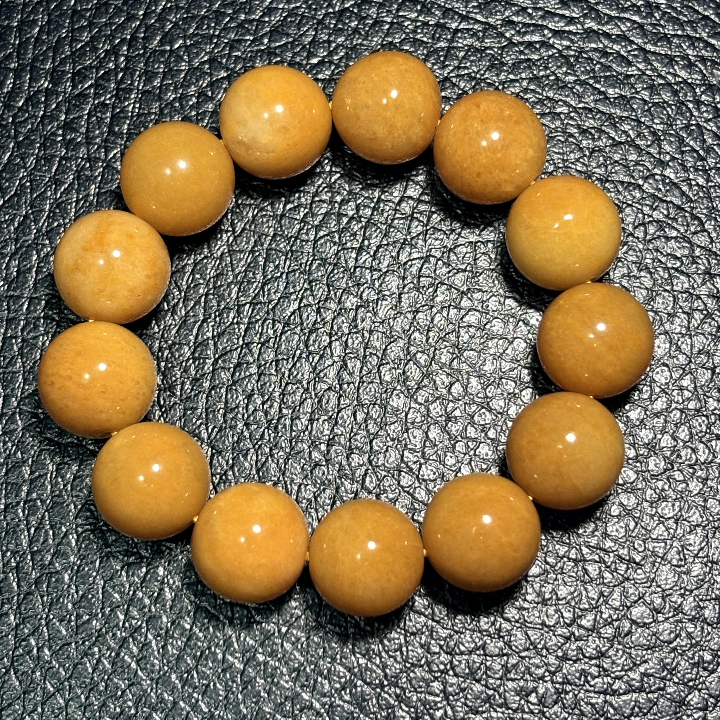 金絲玉玉石手串No.4252 ｜規格：15mm珠15cm手圍