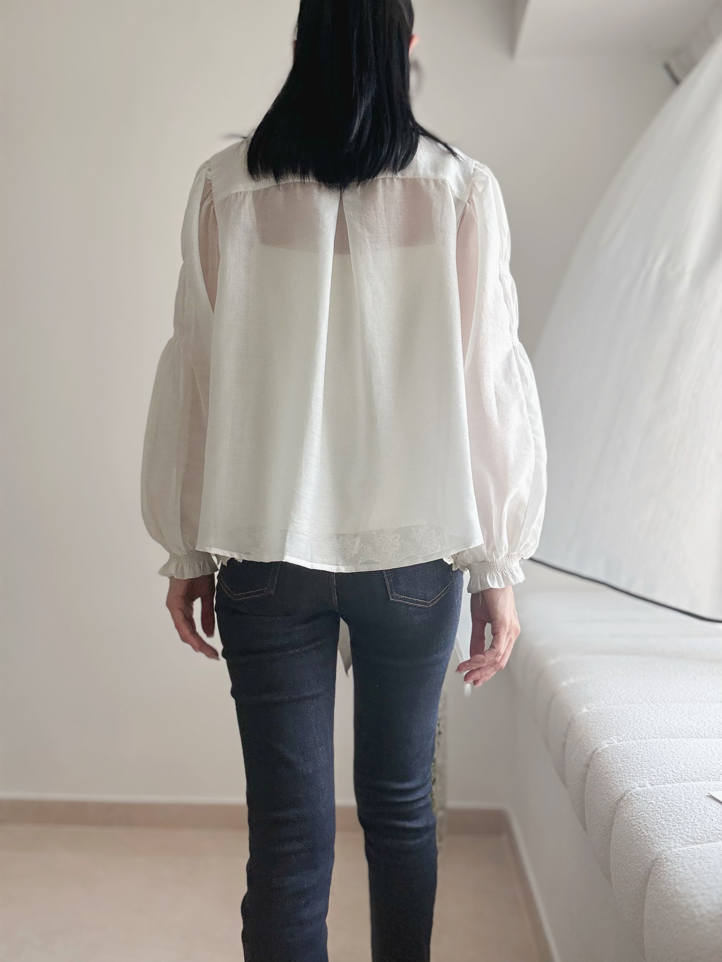 AMORA elegant tie blouse