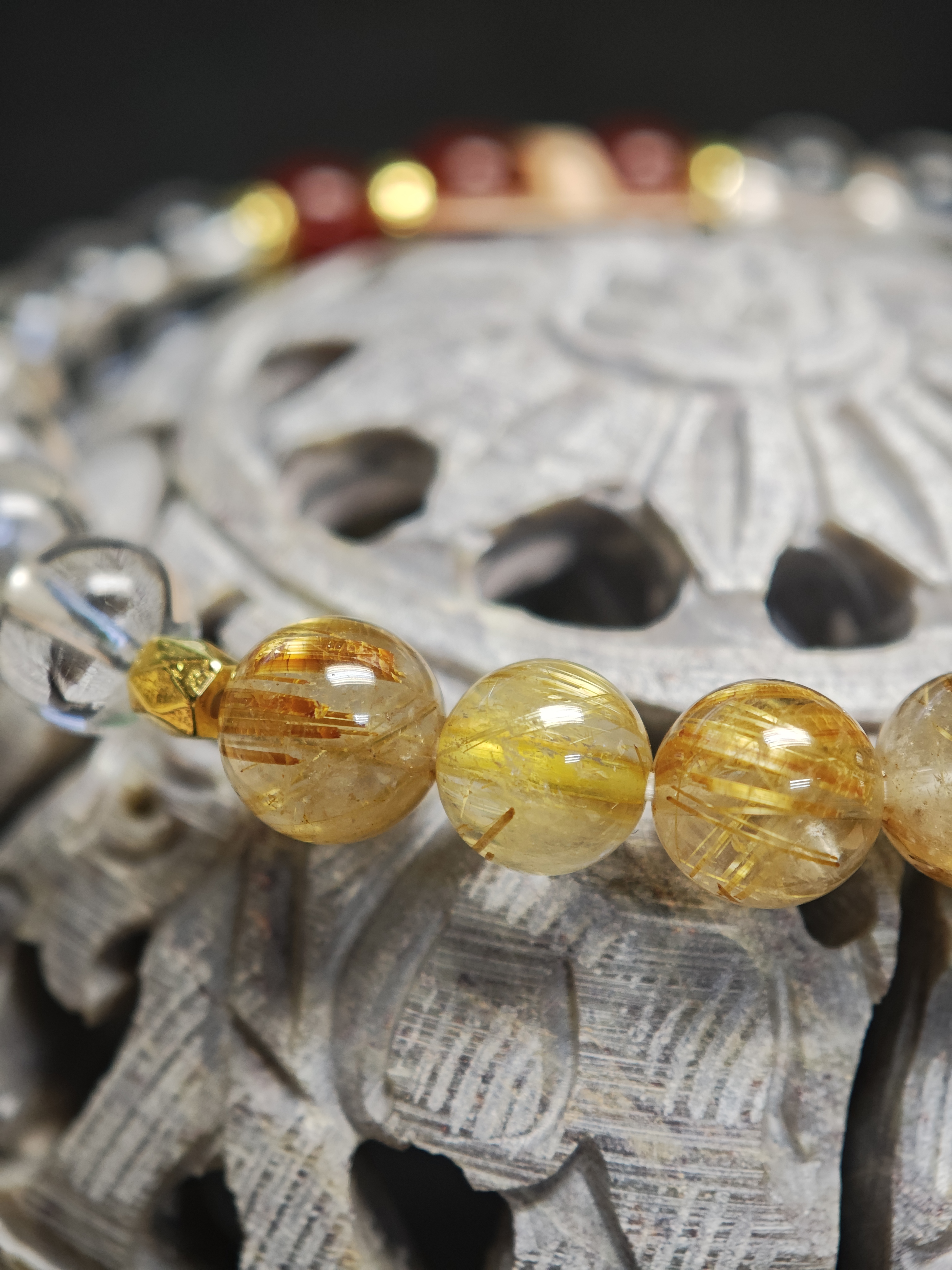 ✨新品DIY水晶手串✨✨🩸紅瑪瑙✨白水晶✨金髮晶✨