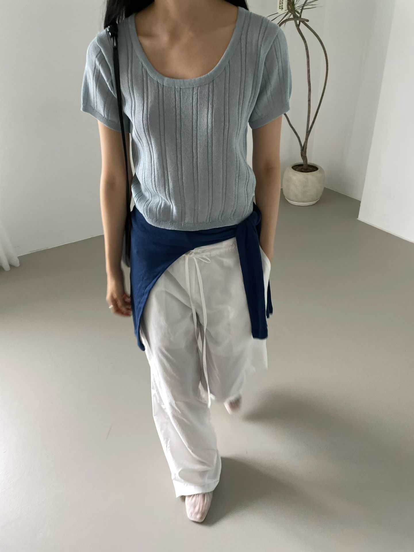 東大門女裝Find | ribbon knit top(可前後著)