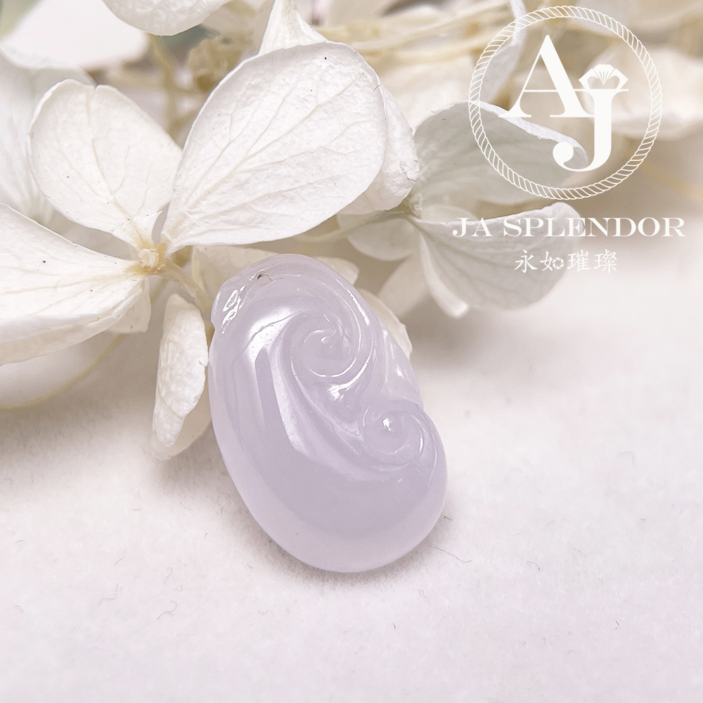 JN-1573 天然翡翠A玉 冰種櫻花粉色如意吉祥吊墜