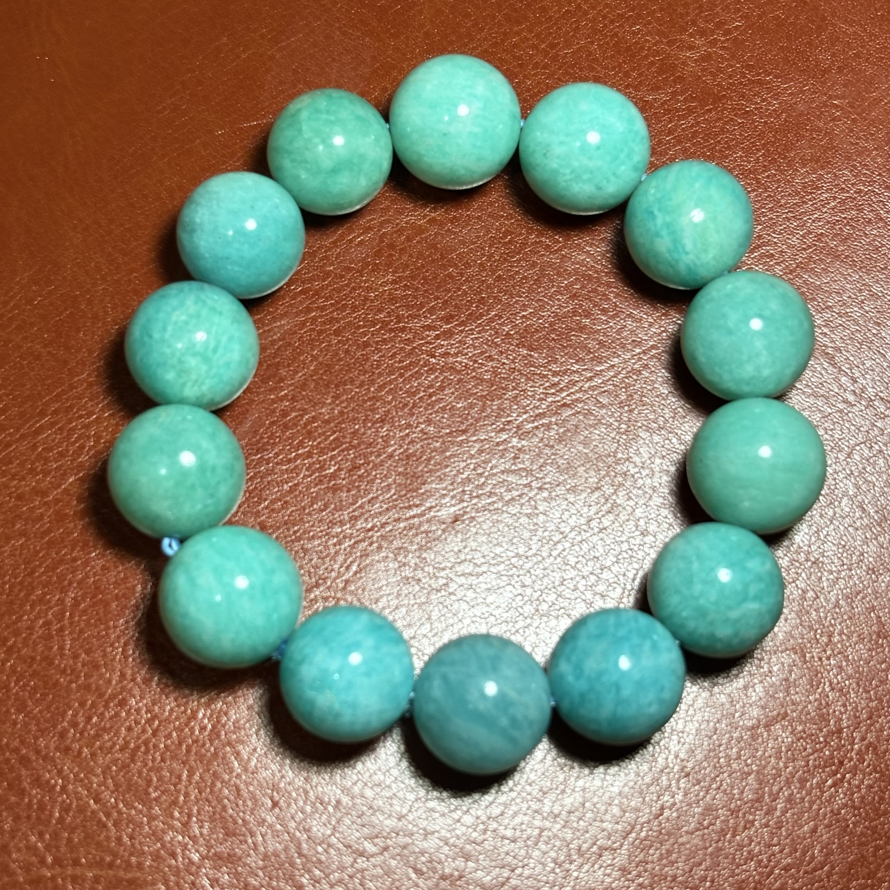  【好運】天然 天河石 手串 No. 2733｜規格: 16mm珠/17cm內圈｜附送證書