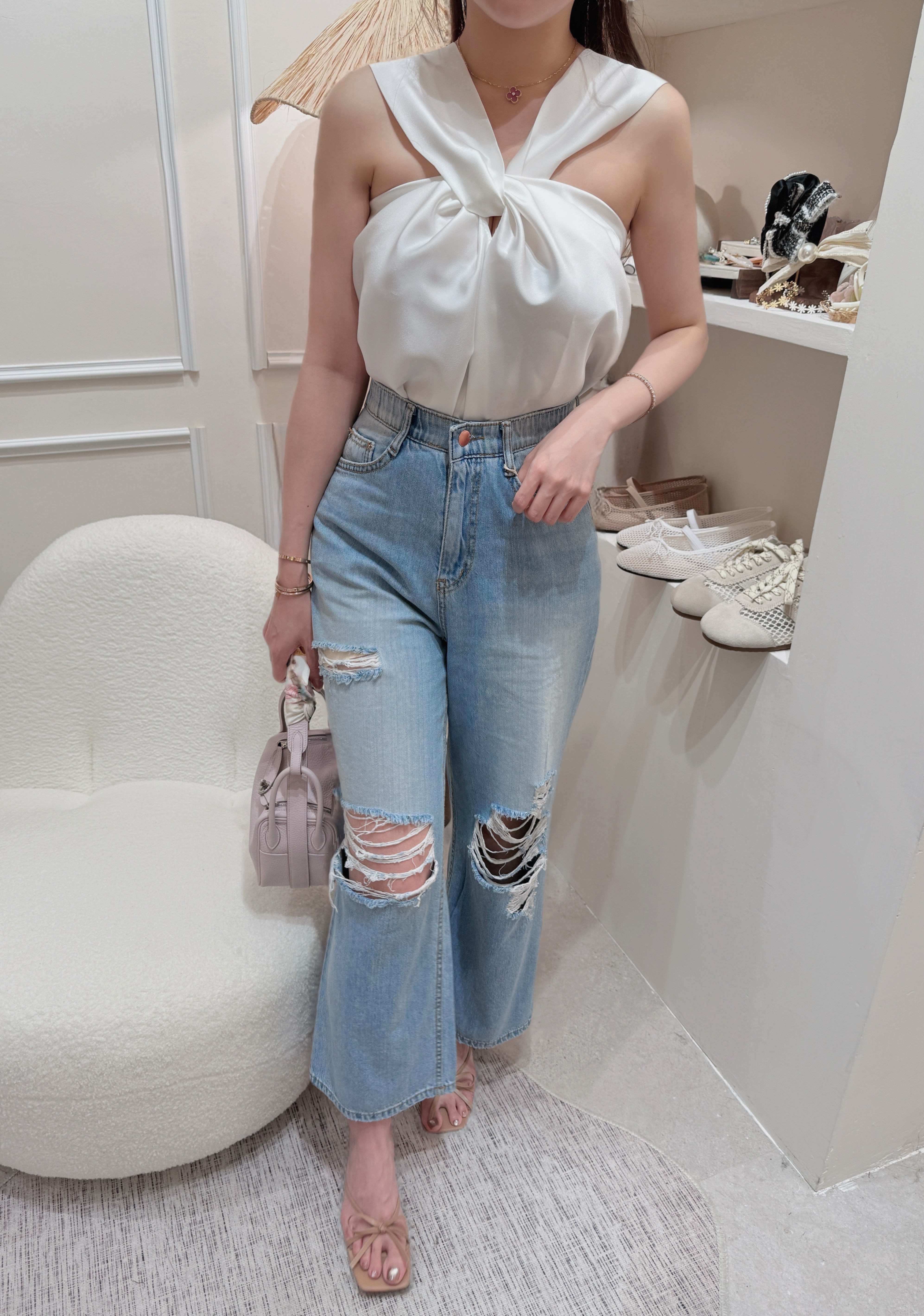 Satin Halter-neck Top