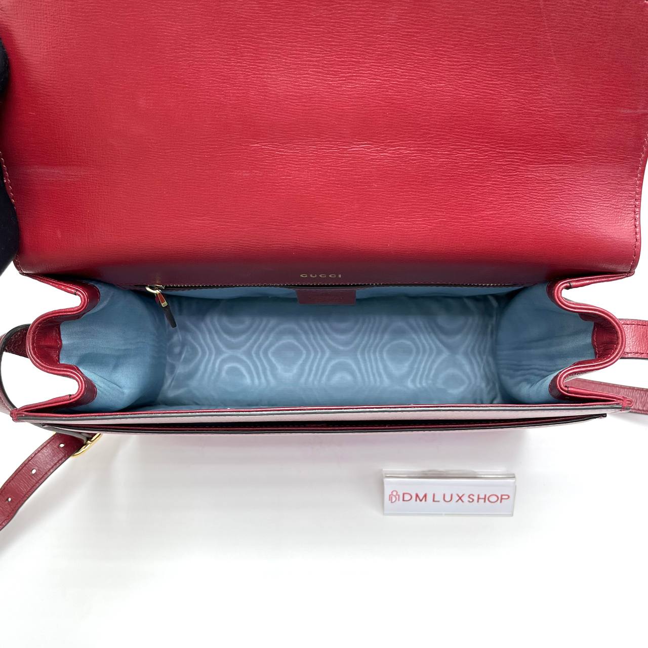 Gucci GG Ring Red Leather Shoulder Bag