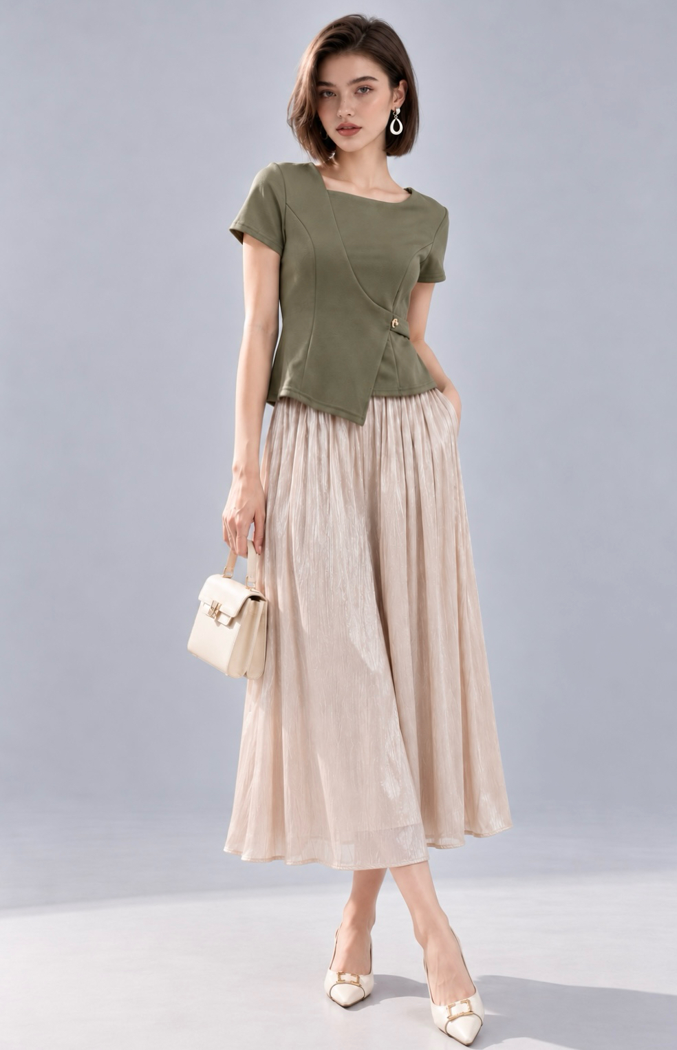 988 Celeste Pleated Wide-Leg Pants