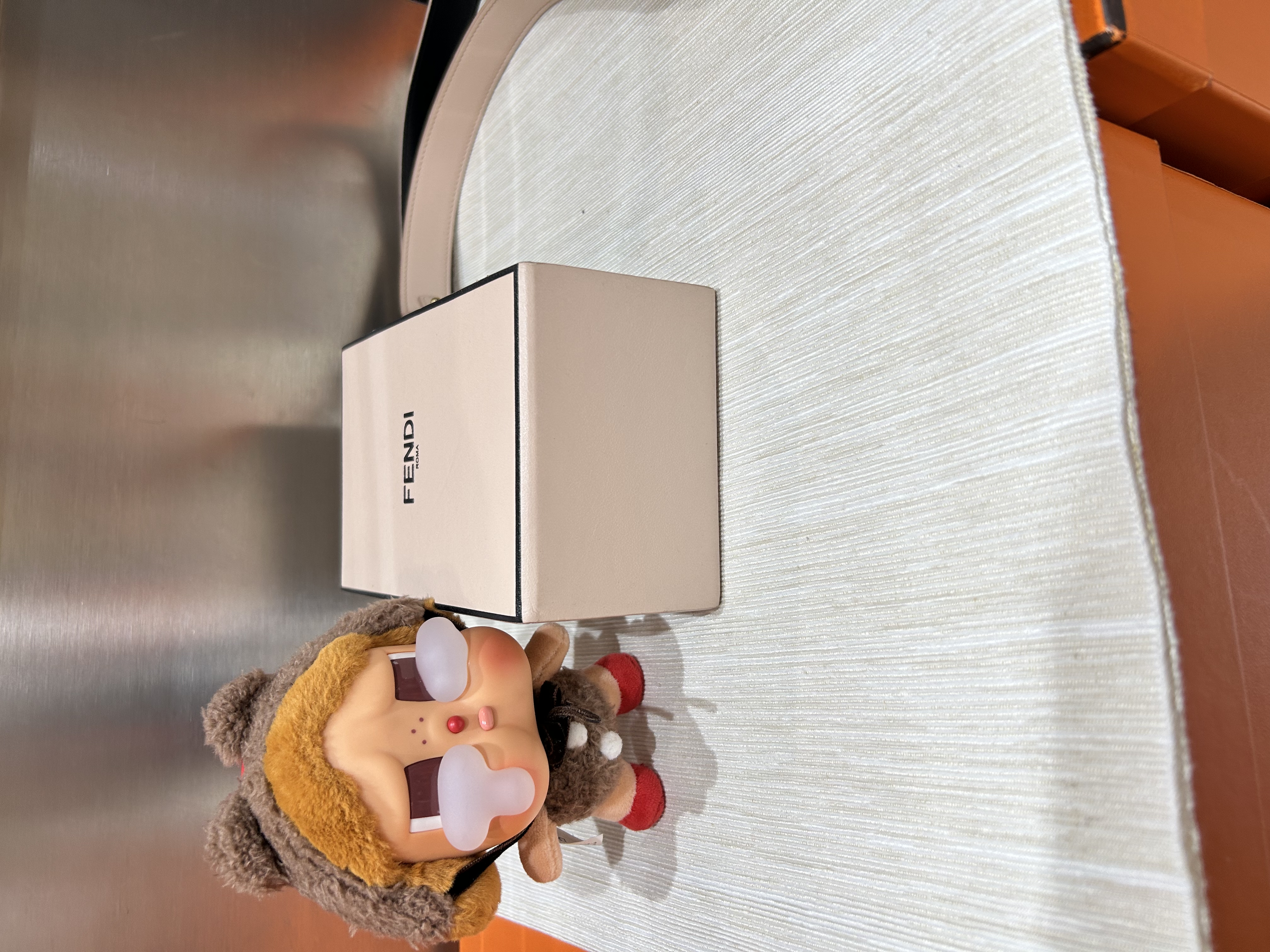 FENDI Calfskin VERTICAL BOX Shoulder bag 100%Authentic,95%new 