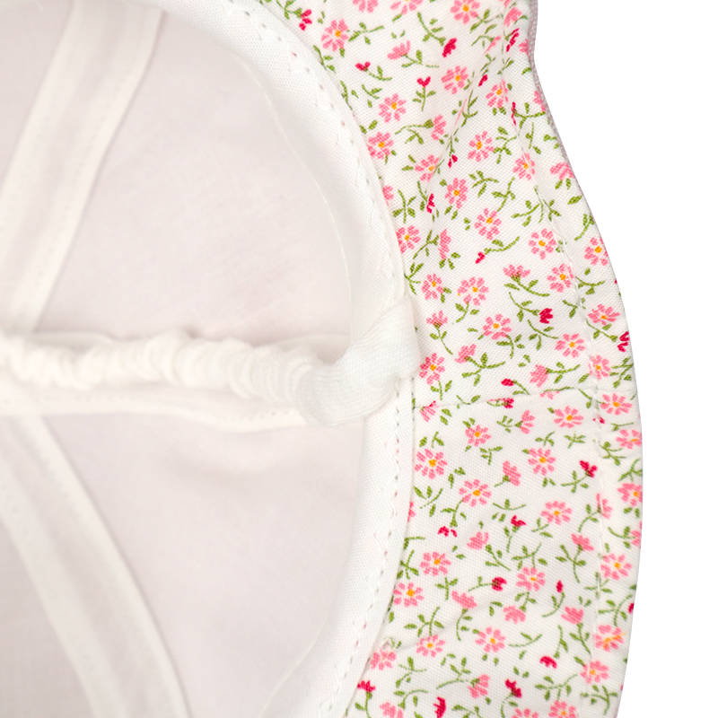 限時特價🇯🇵預訂 日本直送🇯🇵日本製粉紅色立體兔耳朵碎花荷葉邊嬰幼兒帽防UV