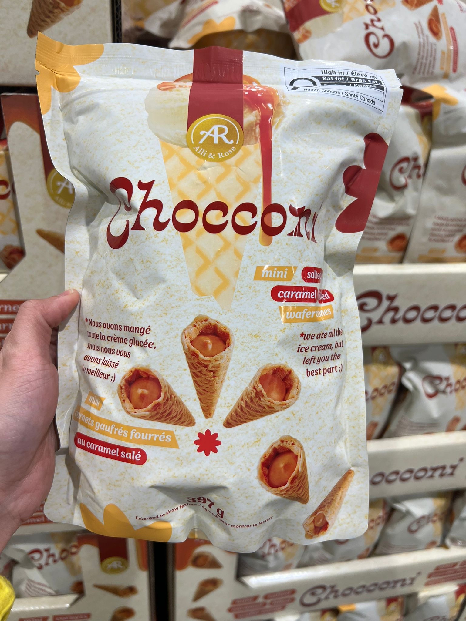 加拿大直送 Alli & Rose A&R Chocconi 朱古力威化筒397g