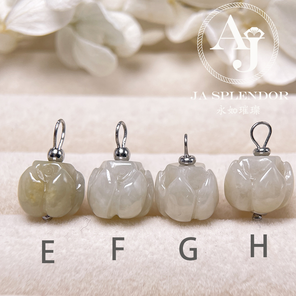 FBG26-H03 淡紫色立體蓮花純銀吊墜 (送鈦鋼項鏈)