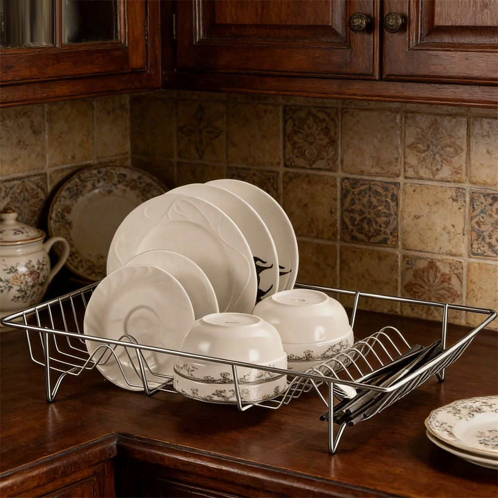 廚房瀝水雙拱碗架 銀色 UB0255