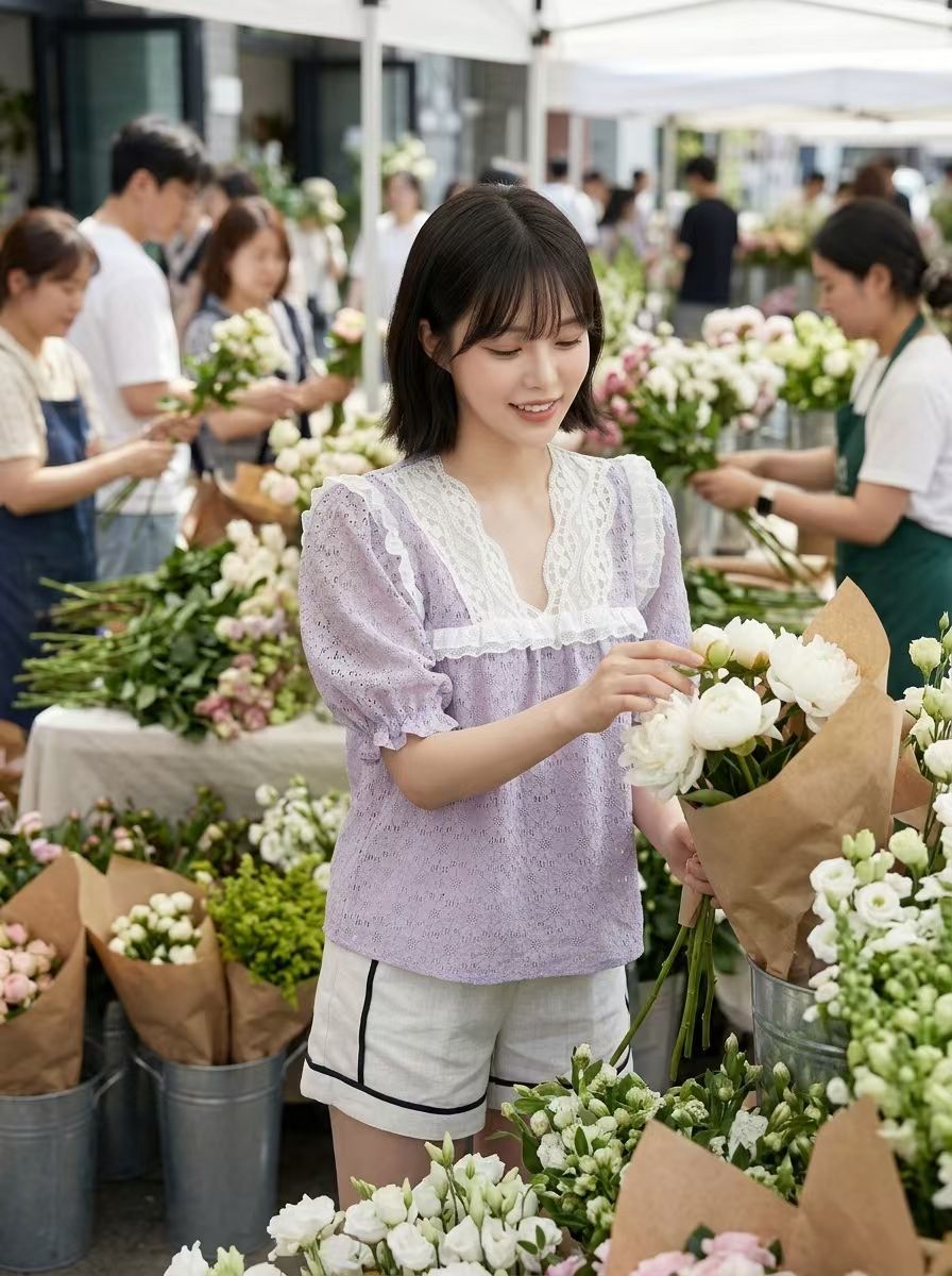AD1 通花lace Top 
