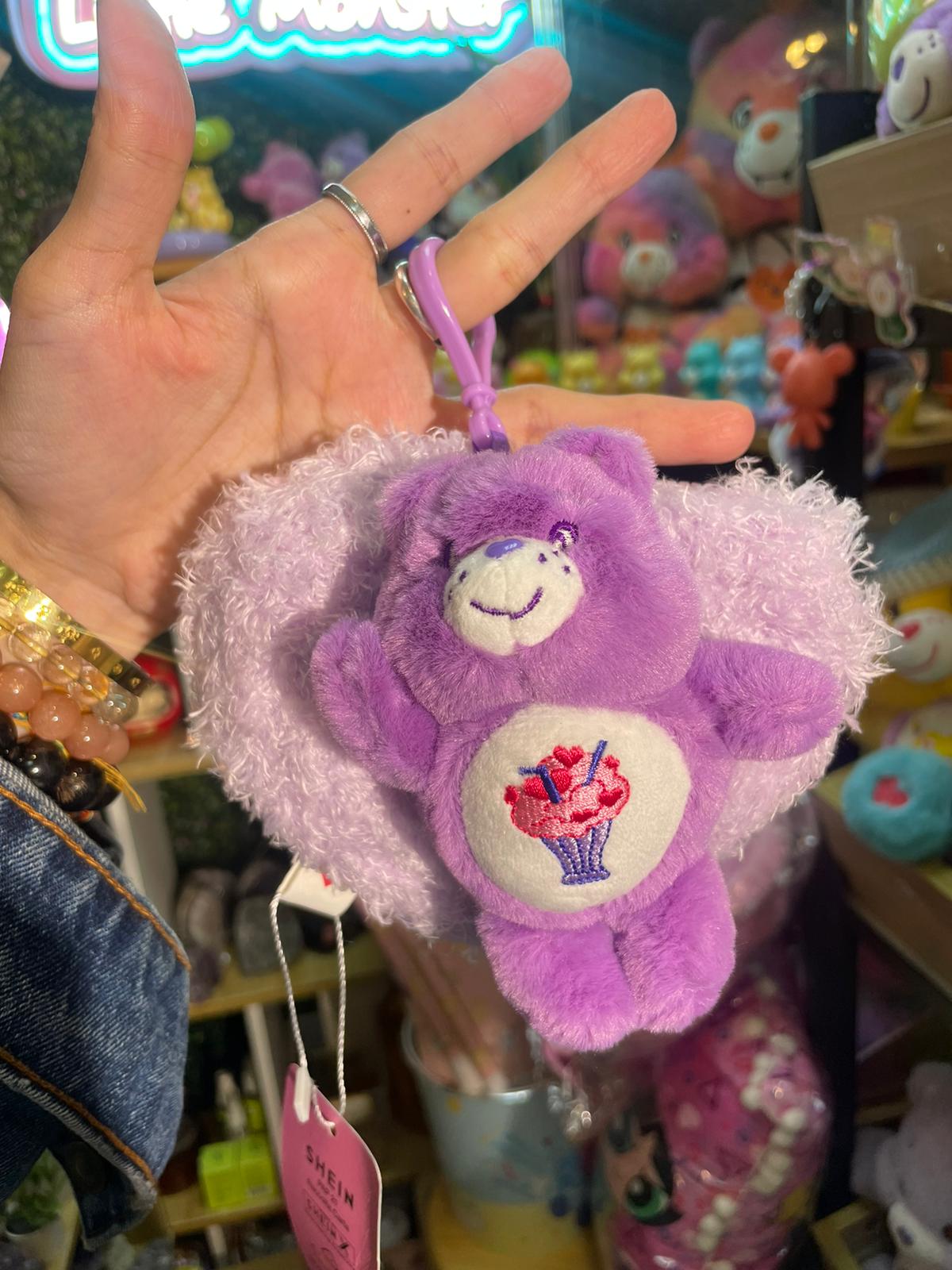 減價品🌈可愛紫色 Care Bear 心形匙扣包包🐻