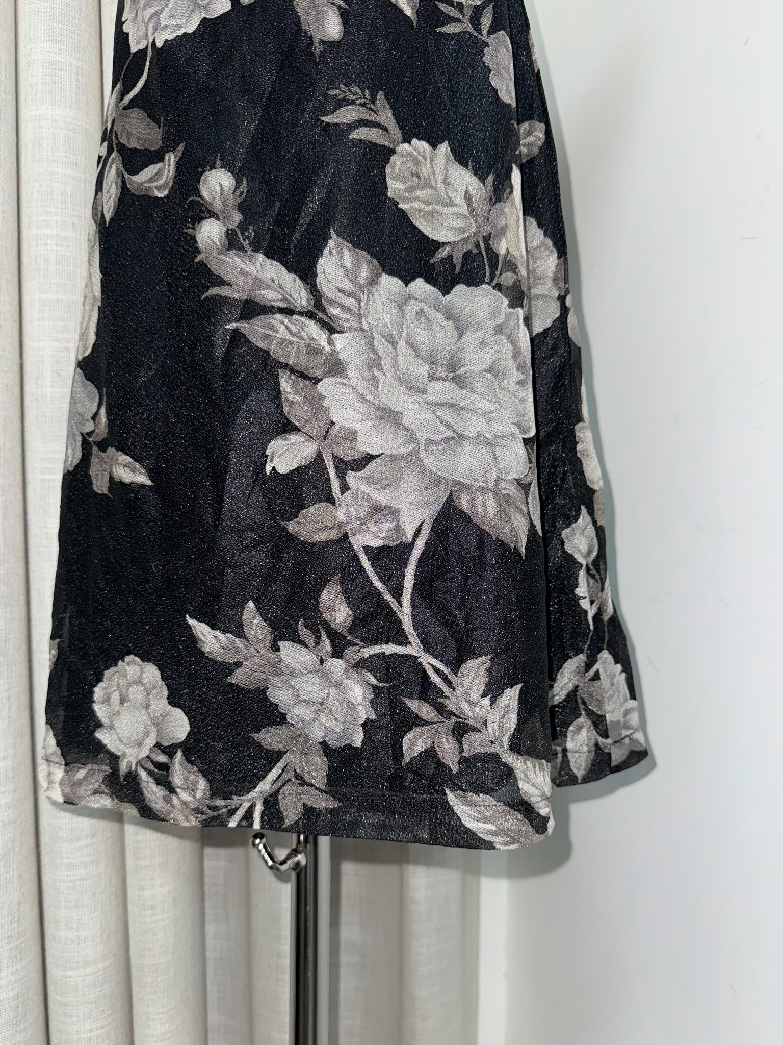 Monochrome Rose Print Cami Dress