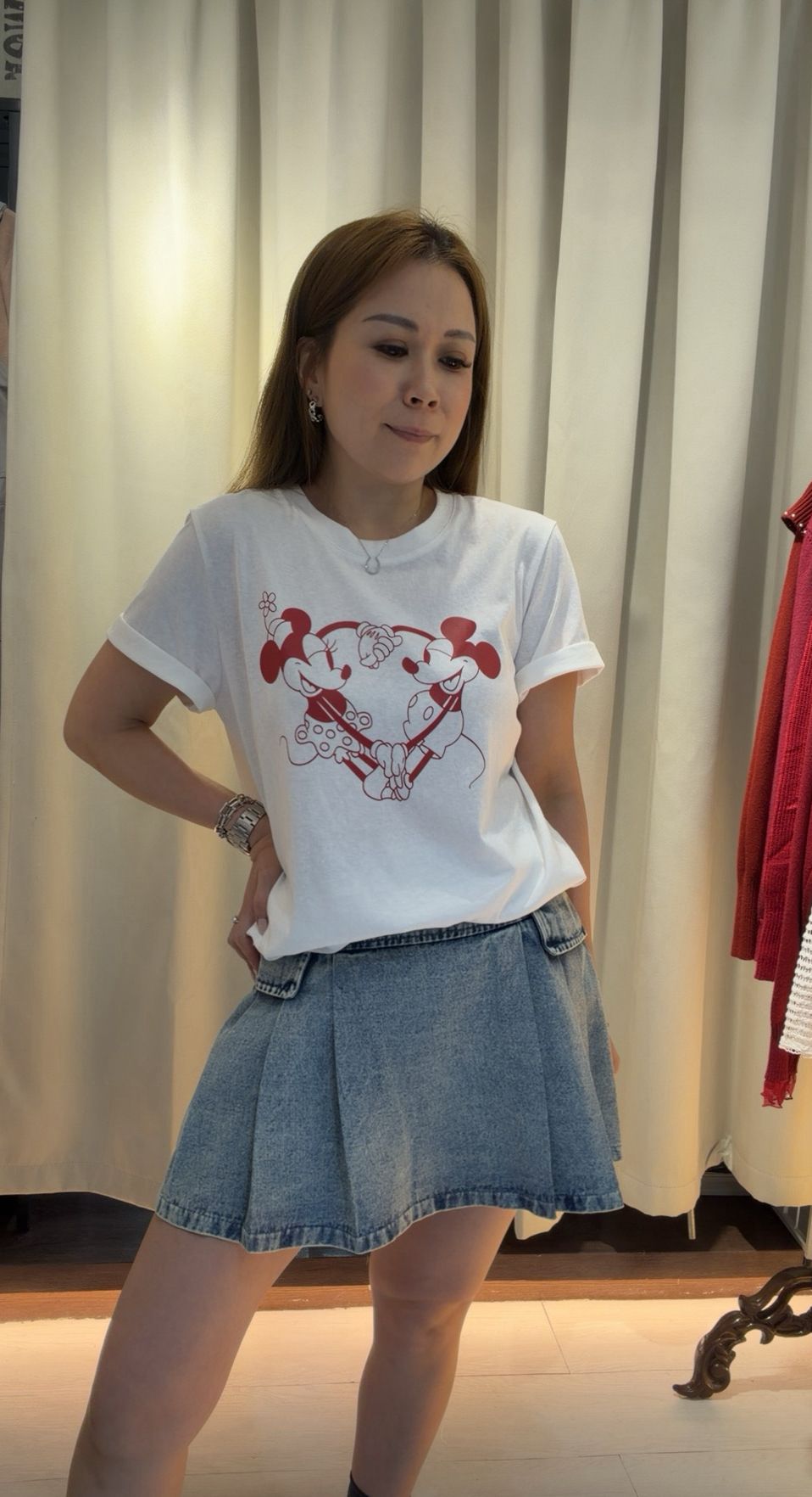 米奇米妮愛心圖案T恤