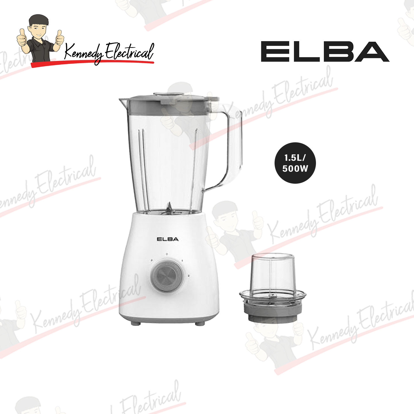 Elba 1.5L Blender With Grinder EBG-M1550(WH)