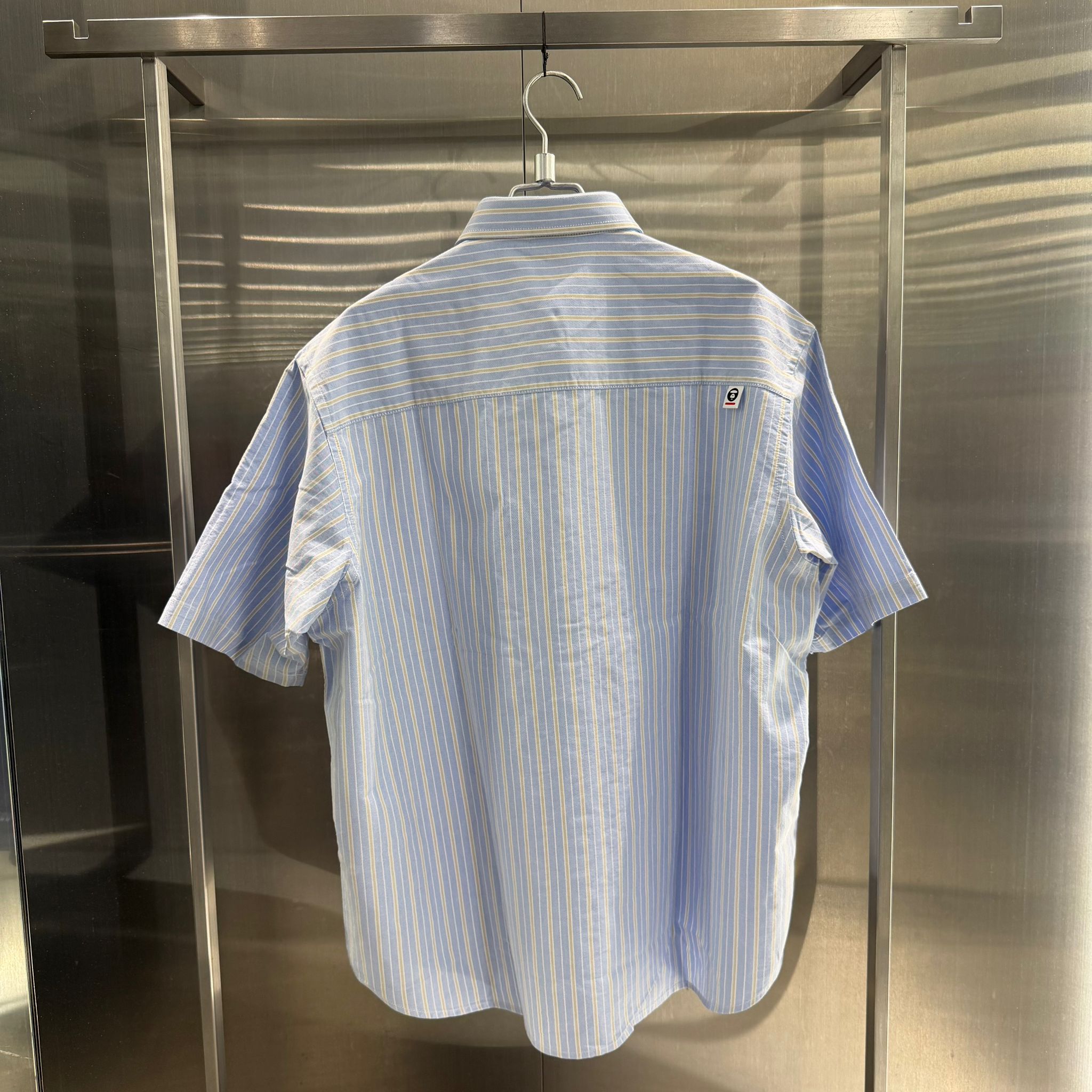 AAPE AAPENOW moonface striped short sleeve shirt (8560)