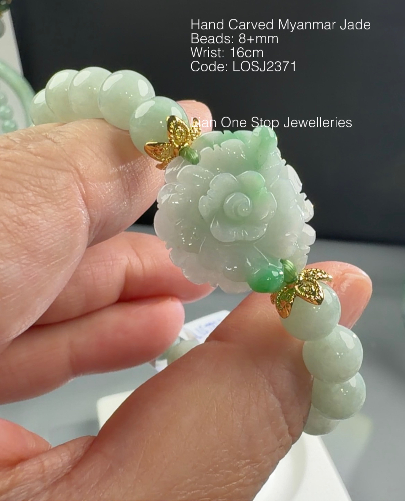 Code: LOSJ2371 Hand Carved Myanmar Jade  