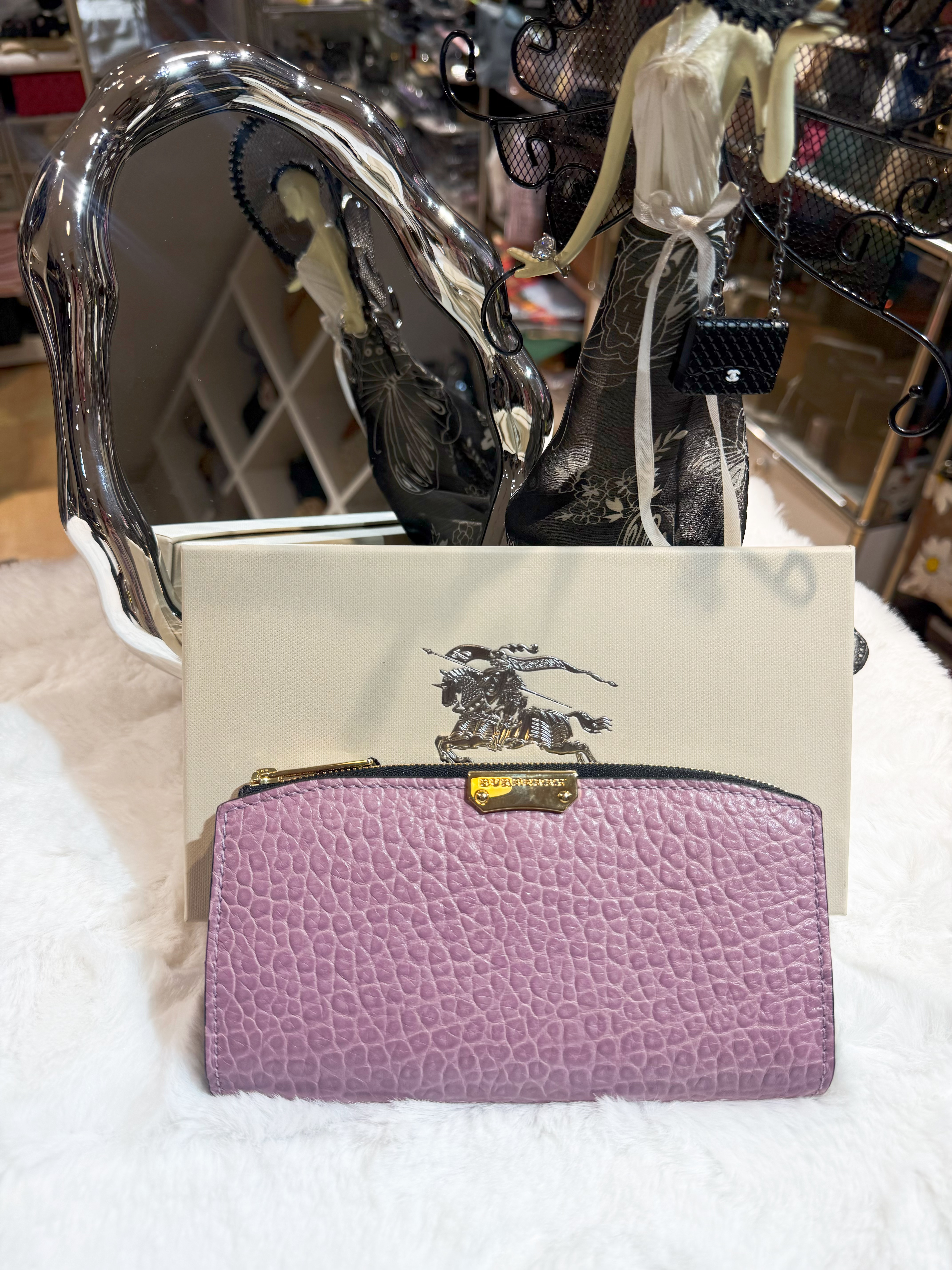 Burberry slim wallet pink heather