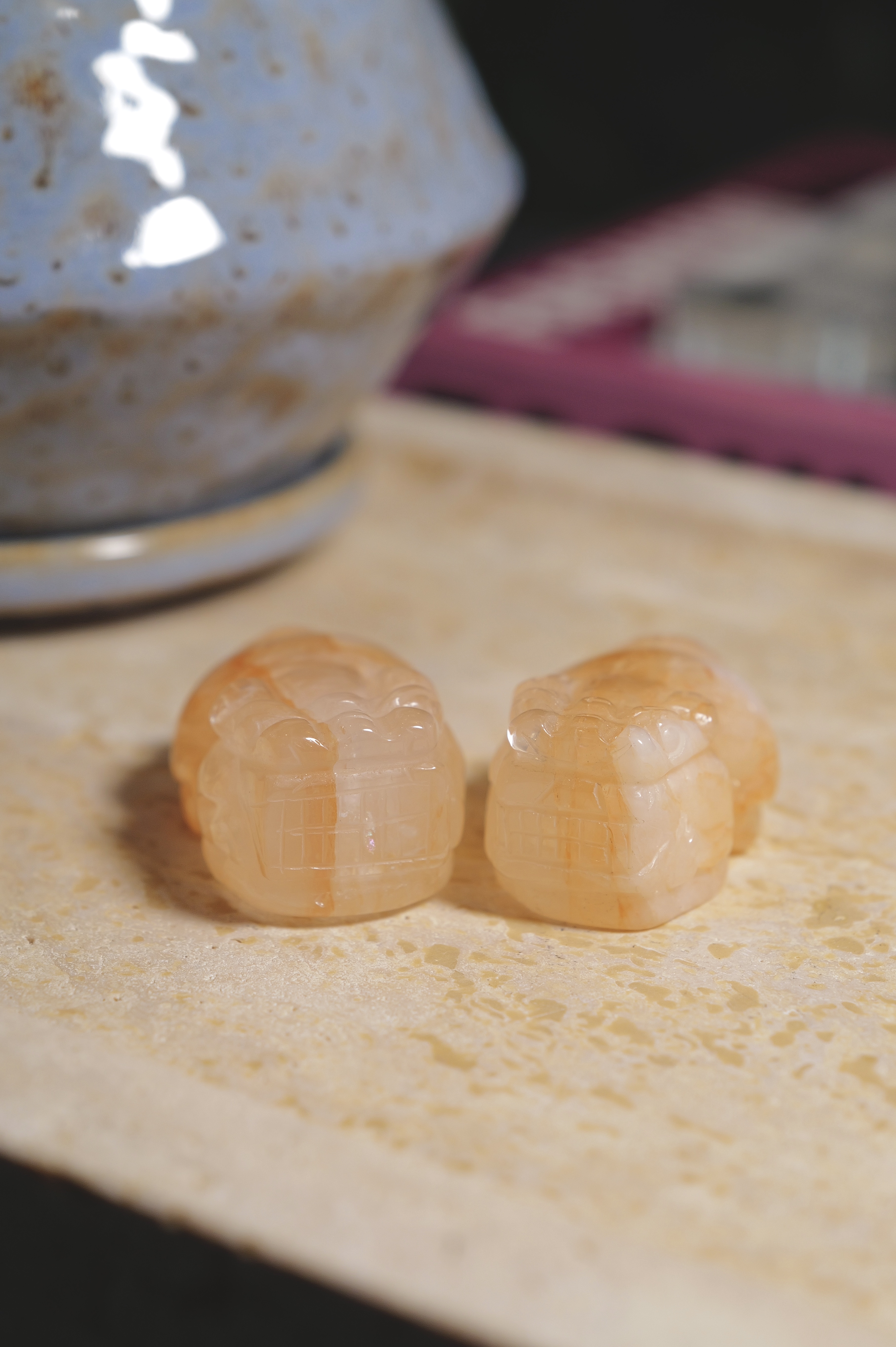 ༒4.4cm+黃膠花金錢貔貅擺件一對༒ PU.10A2CJ2Z88-RA18*A06