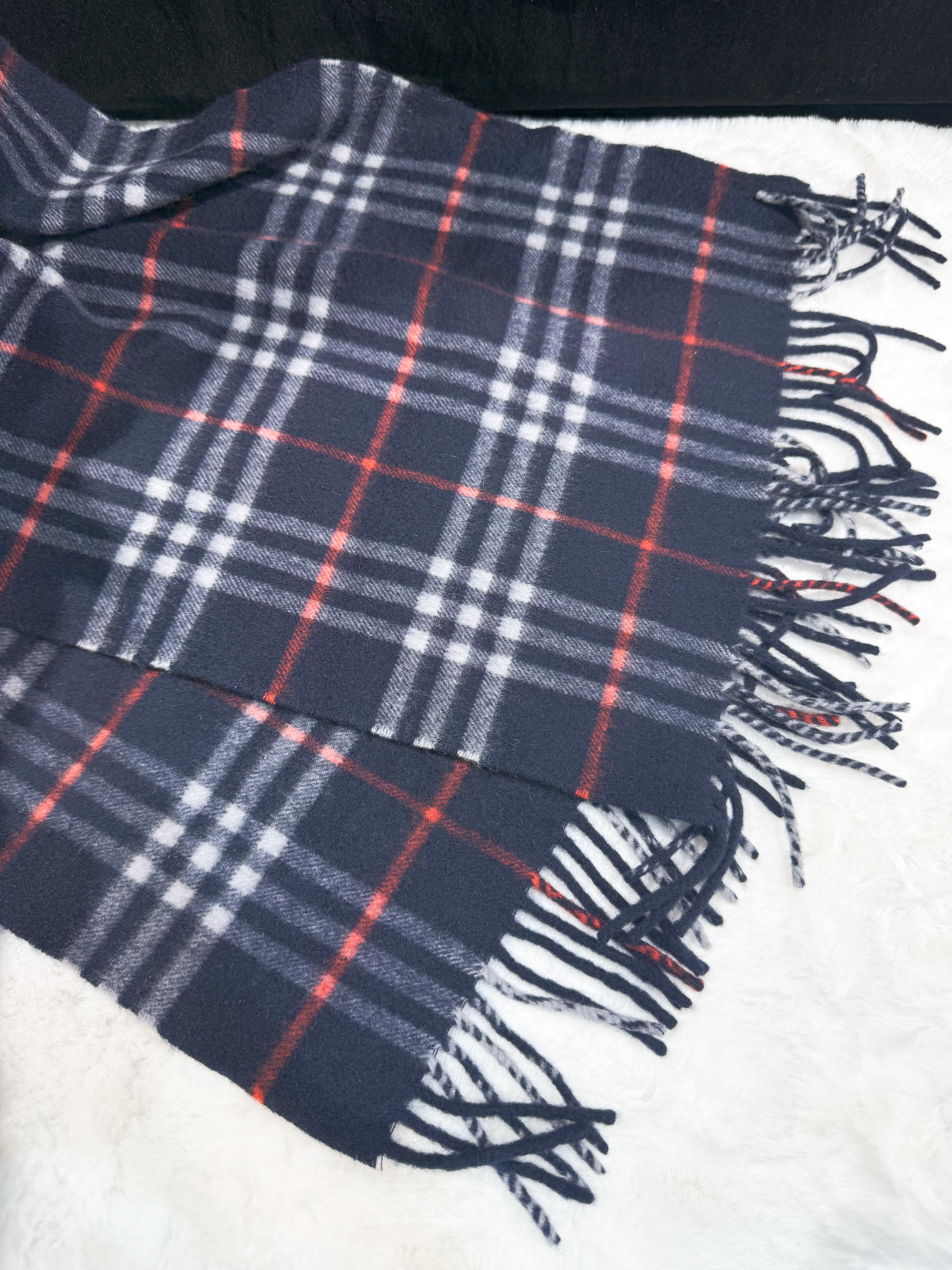 Burberry scarf short/check/navy