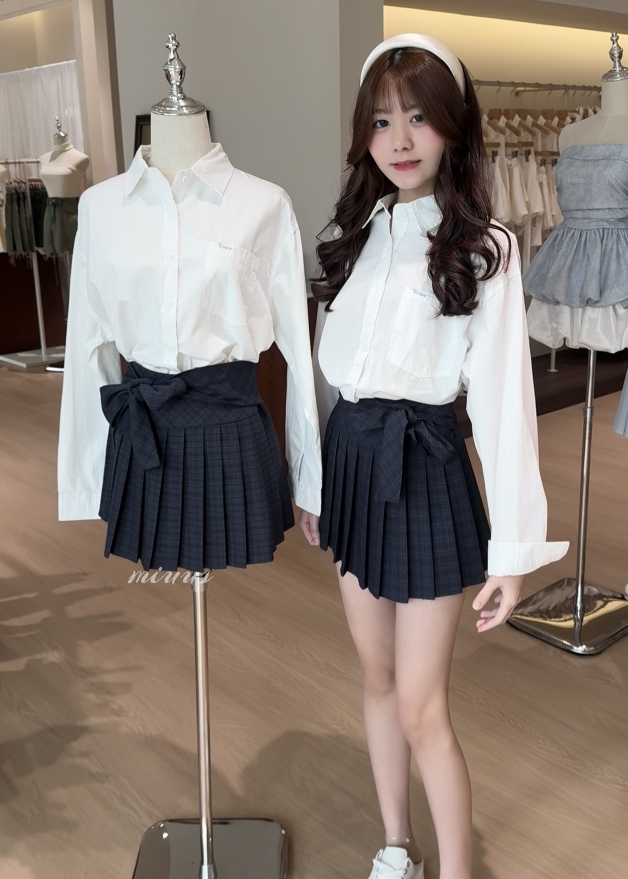 1708 Preppy Plaid Pleated Skirt 学院风格纹百褶裙