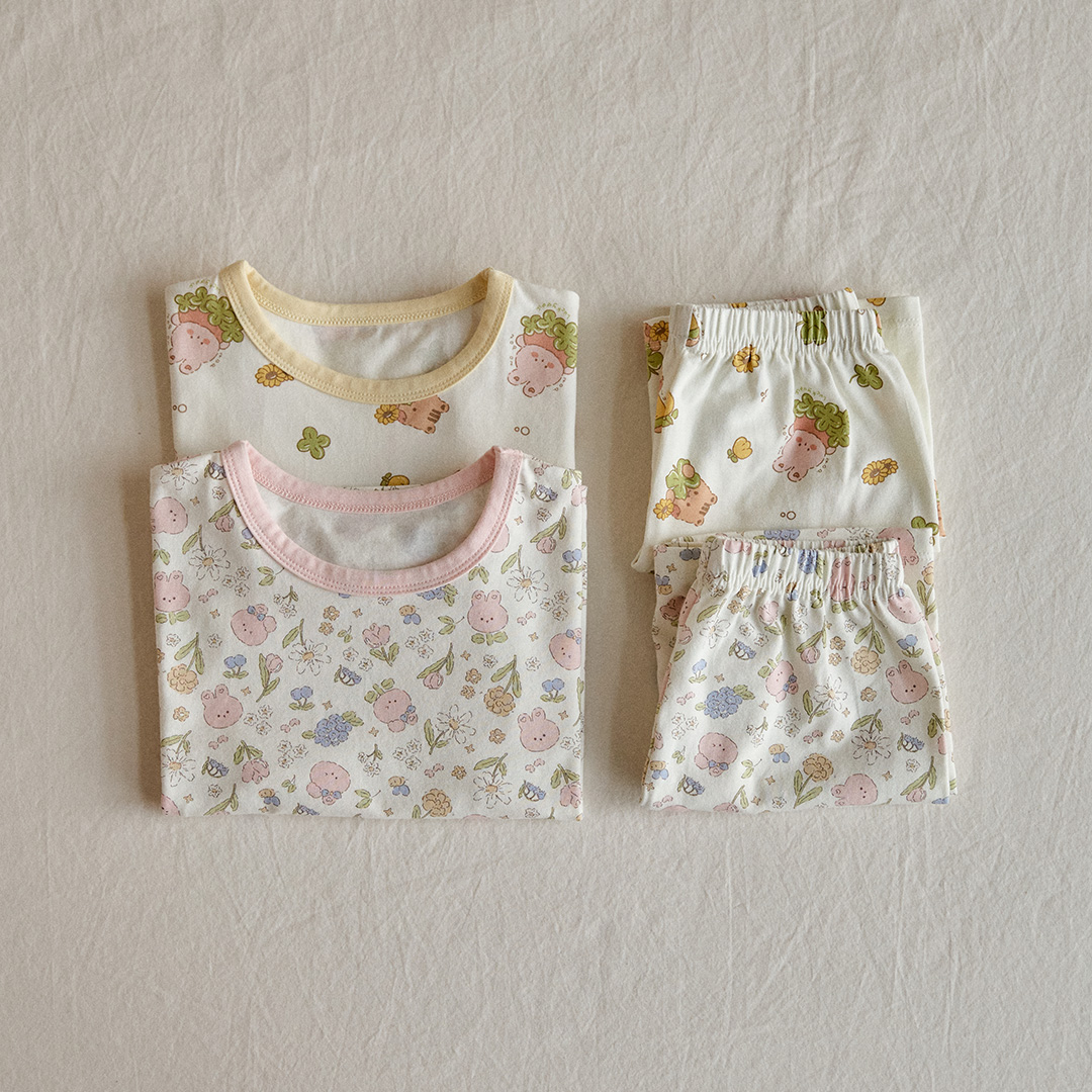 26S/S DTD夏日花草派對系列-莫代爾彈力7分袖上下套裝