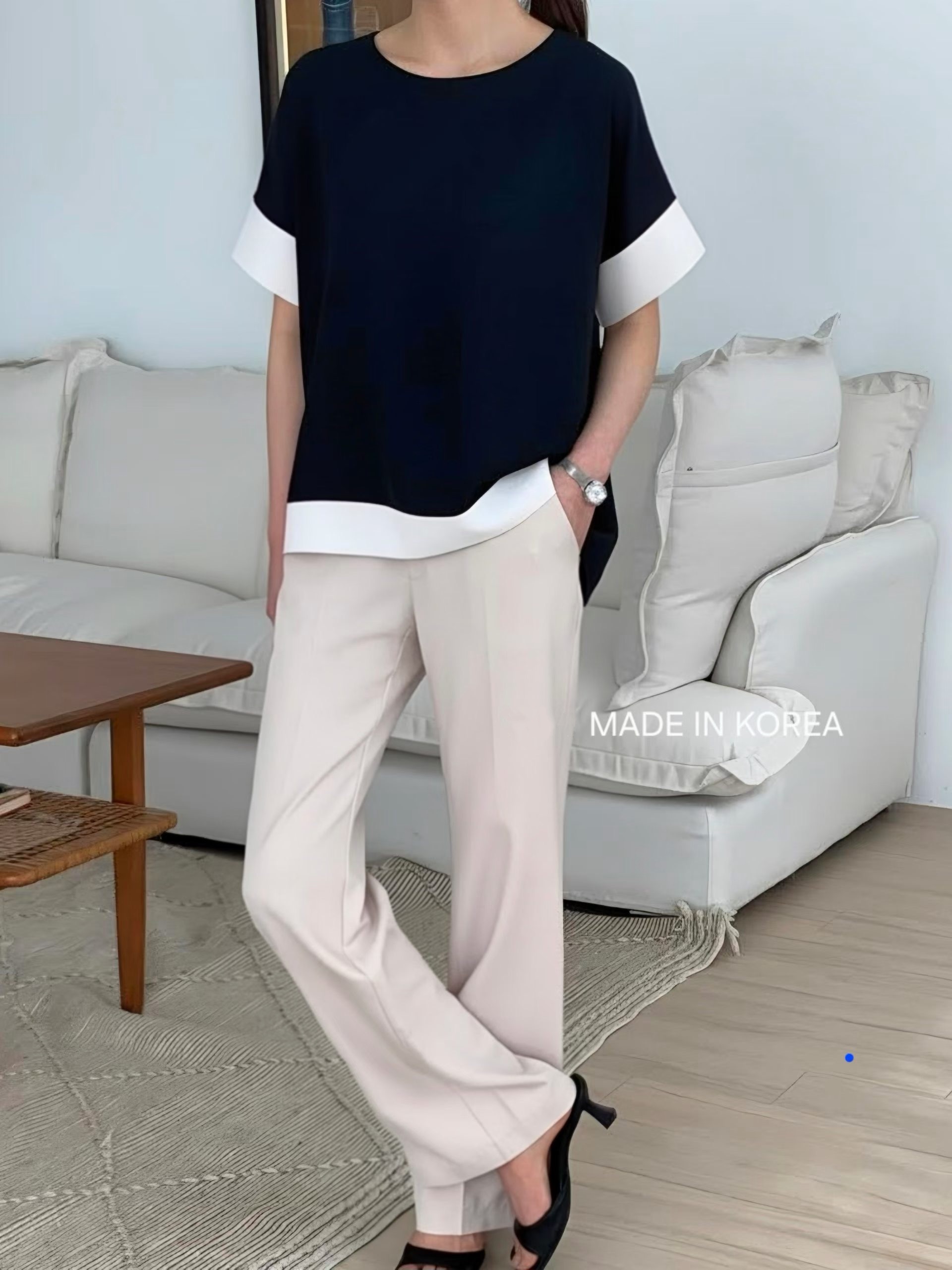 G6184 韓國🇰🇷靚料拼邊top