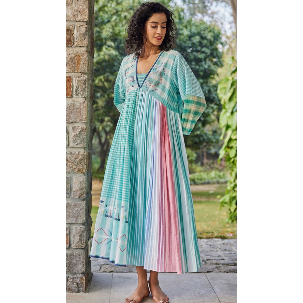 Jamdani V領/兩件套catalog 印度非物質文化遺產手工搖織 