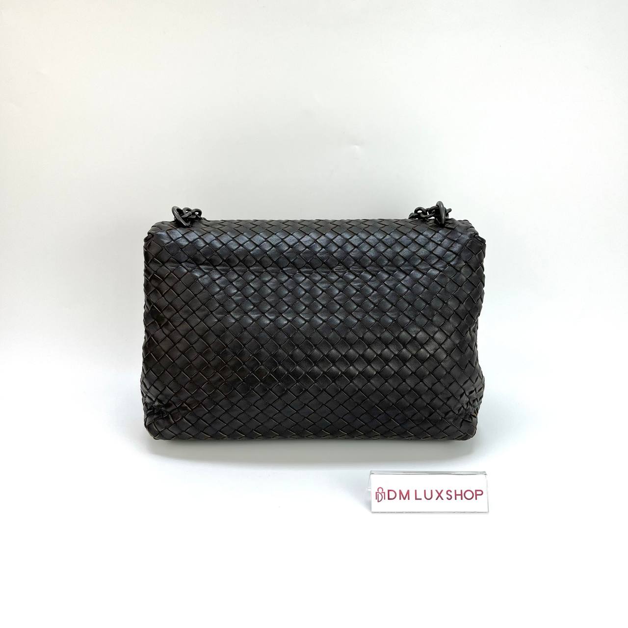 BV Intrecciato Olimpia Shoulder Bag Dark Brown