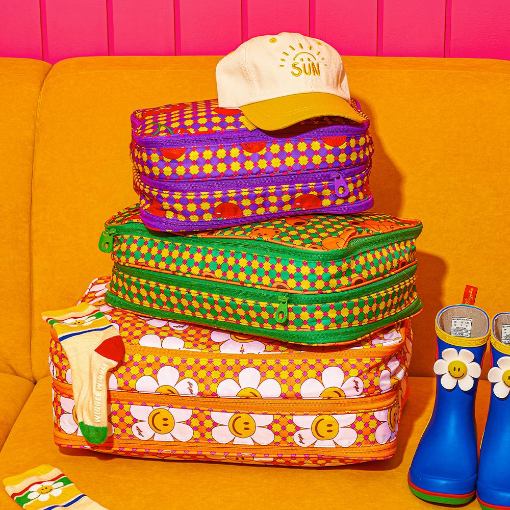 Wiggle Wiggle Retro Check 旅行行李收納袋系列