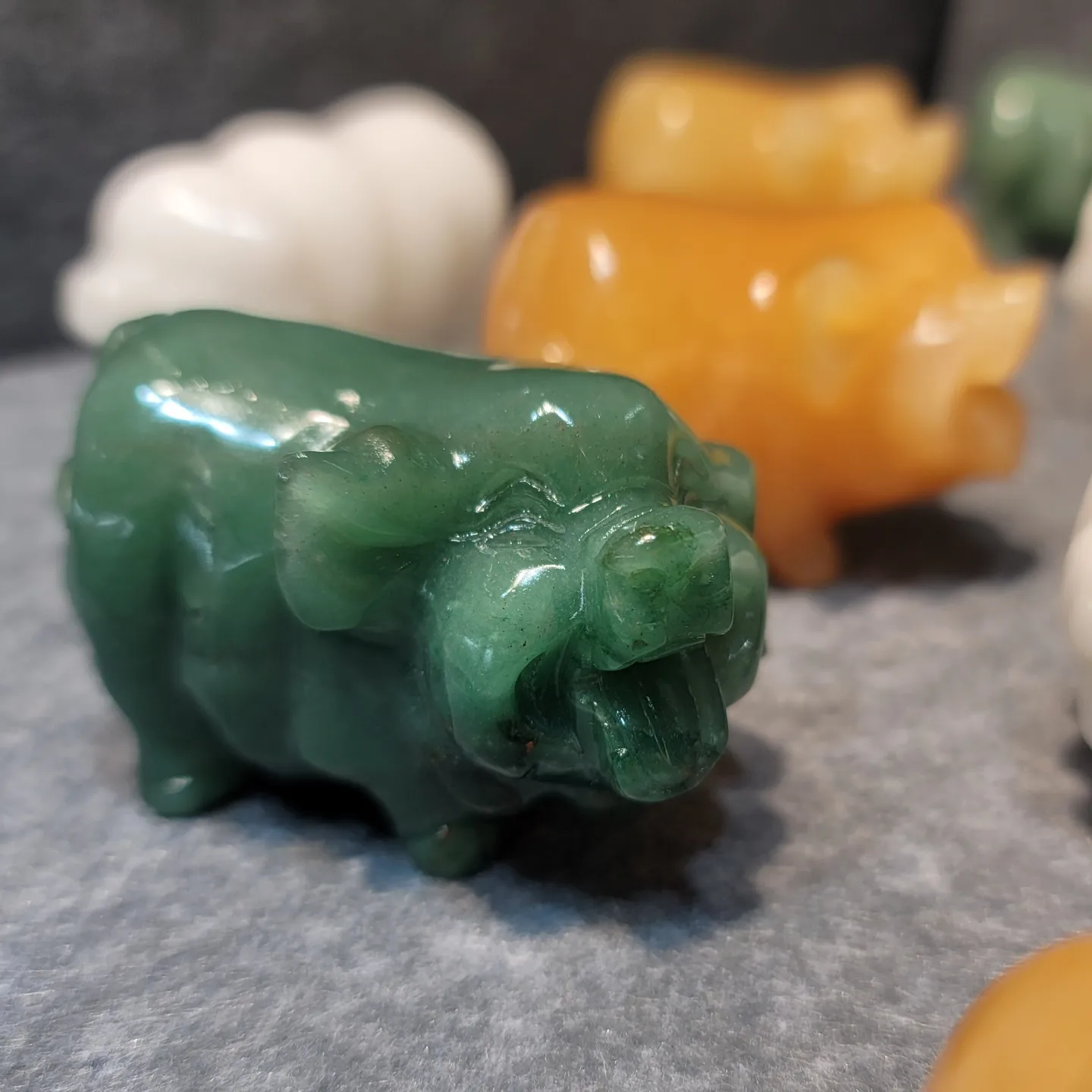 黃玉笑豬/綠東寧玉豬/白玉豬