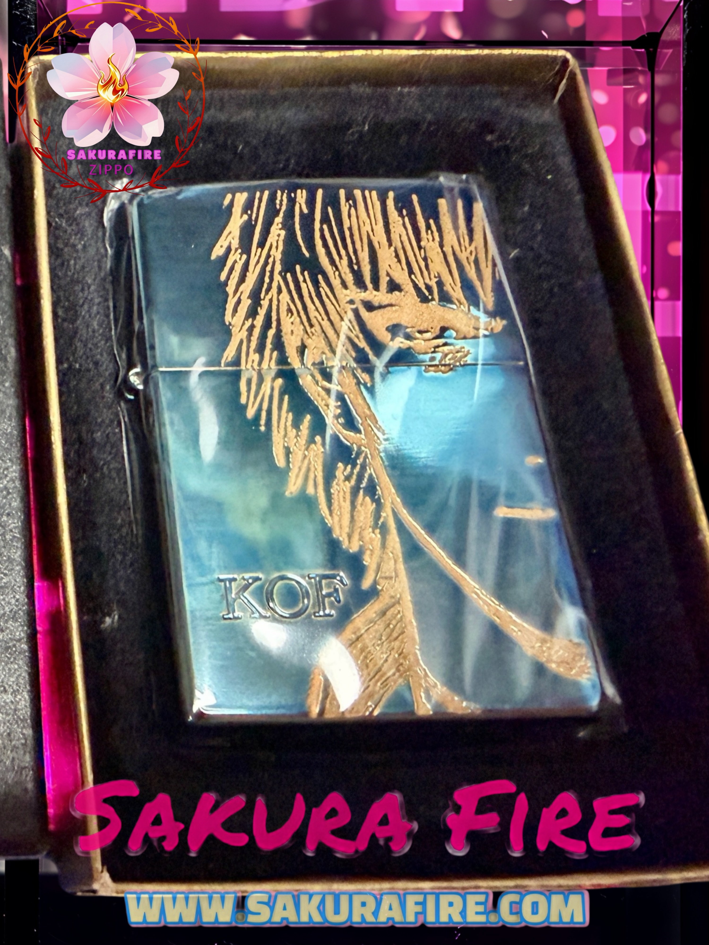 🔥Zippo🔥2000年 日版 《拳王KOF 2000》 -（K） SNK2000年 週年紀念限量版000/500 絕版 藍冰蝕刻 古董打火機