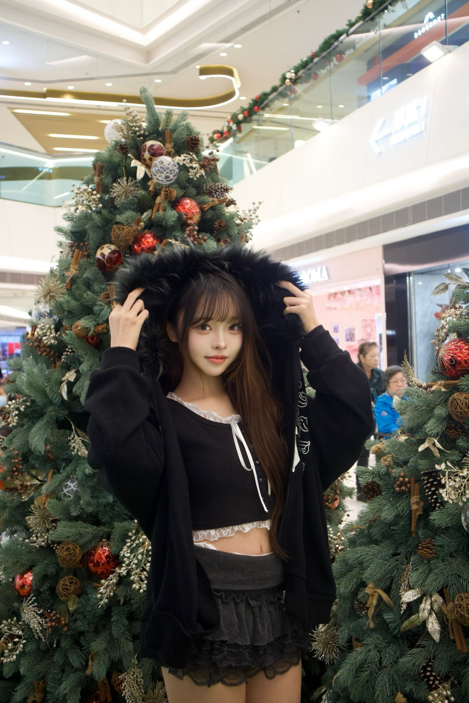 超型！韓國十字架Y2k毛毛帽jacket (Unisex)