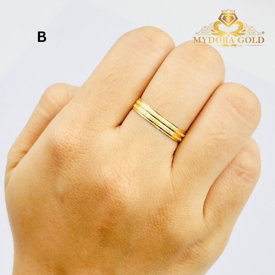 MYDORA Cincin Belah Rotan Double Pasir Liner l EMAS916/22K