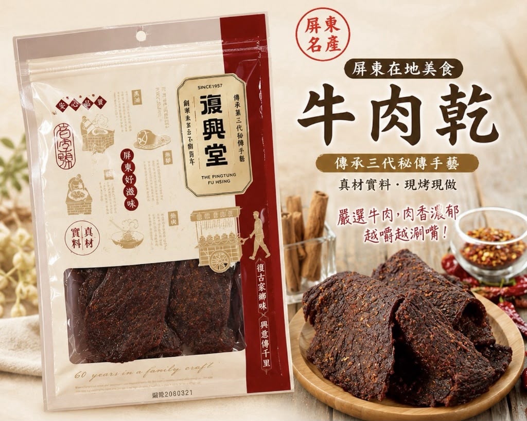 【預訂】台灣復興堂牛肉乾 180g