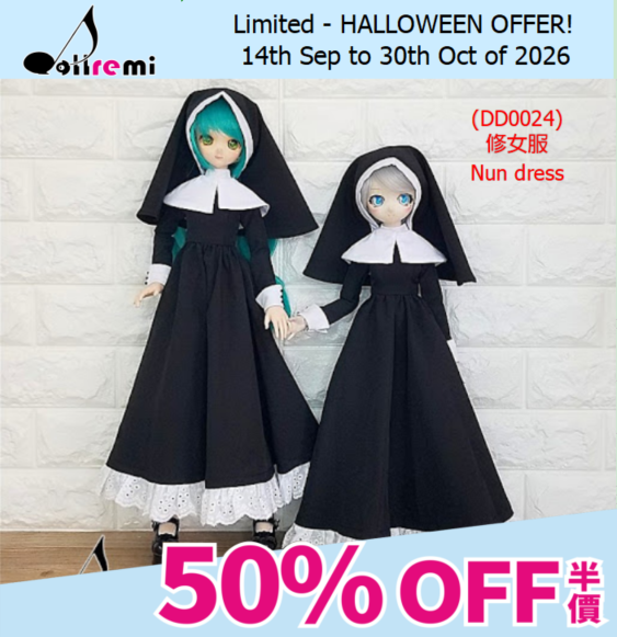 [HALLOWEEN OFFER!]【dollremi 】( DD0024 ) 修女服 Nun dress