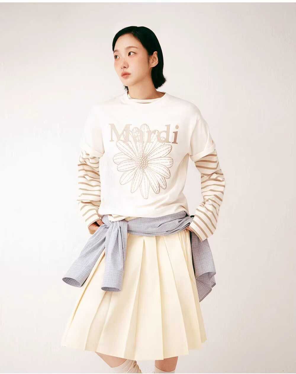 預訂 MARDI MERCREDI EMB FLOWERMARDI 短袖Tee [貨號26A380]