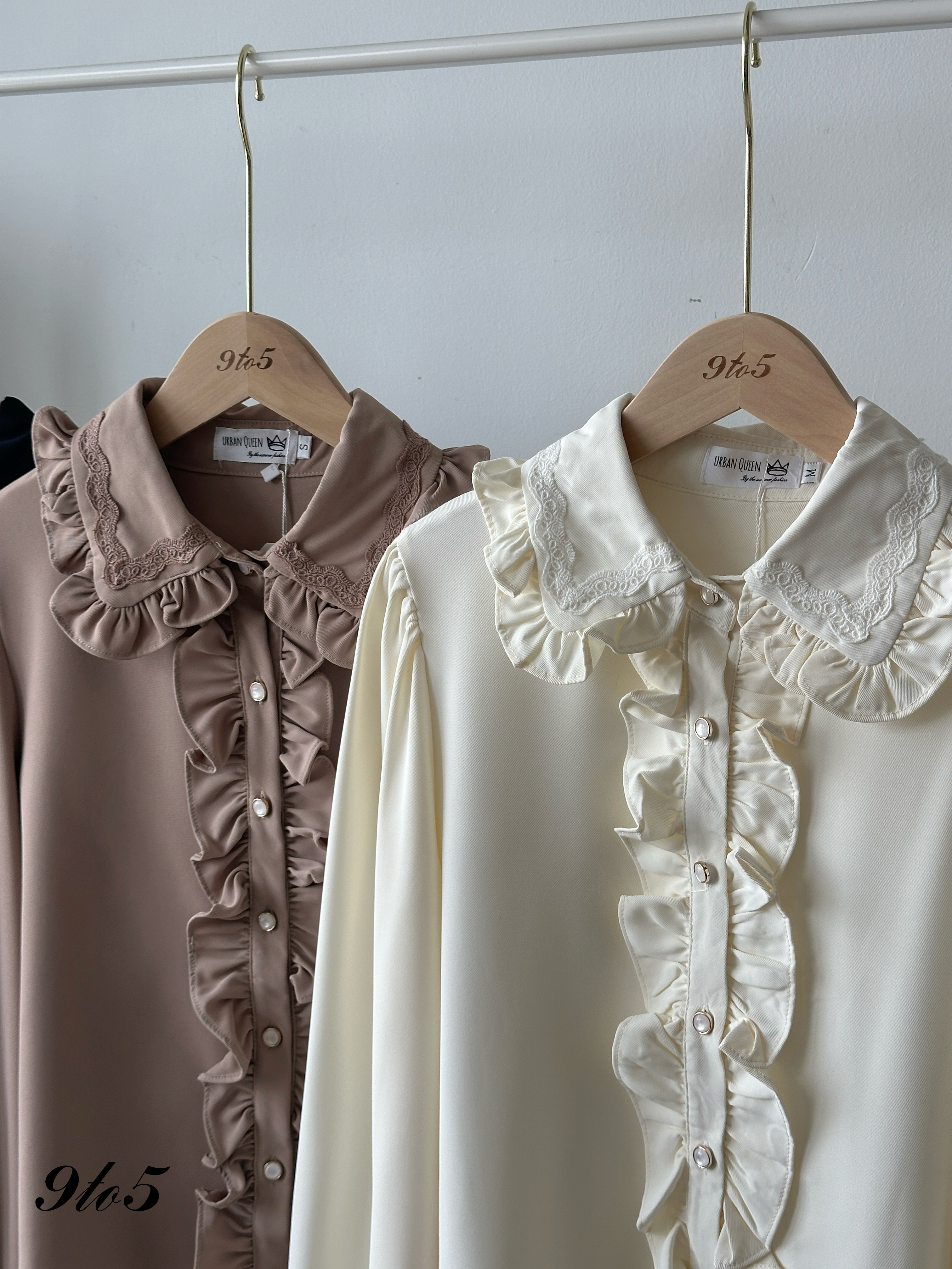 T4191 Puff Sleeve Ruffle Shirt - 3 Colors 
