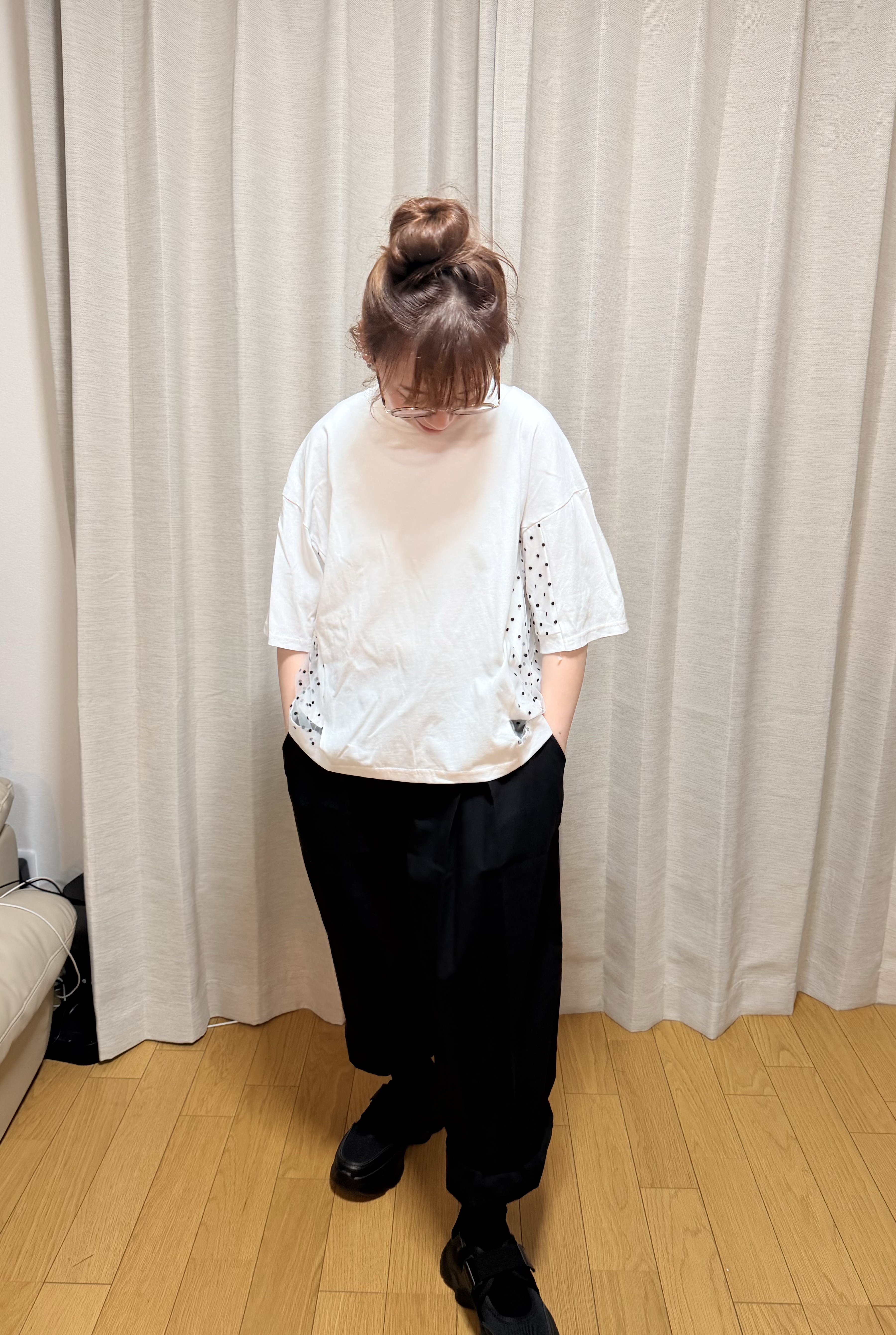 日本拼款波點衫