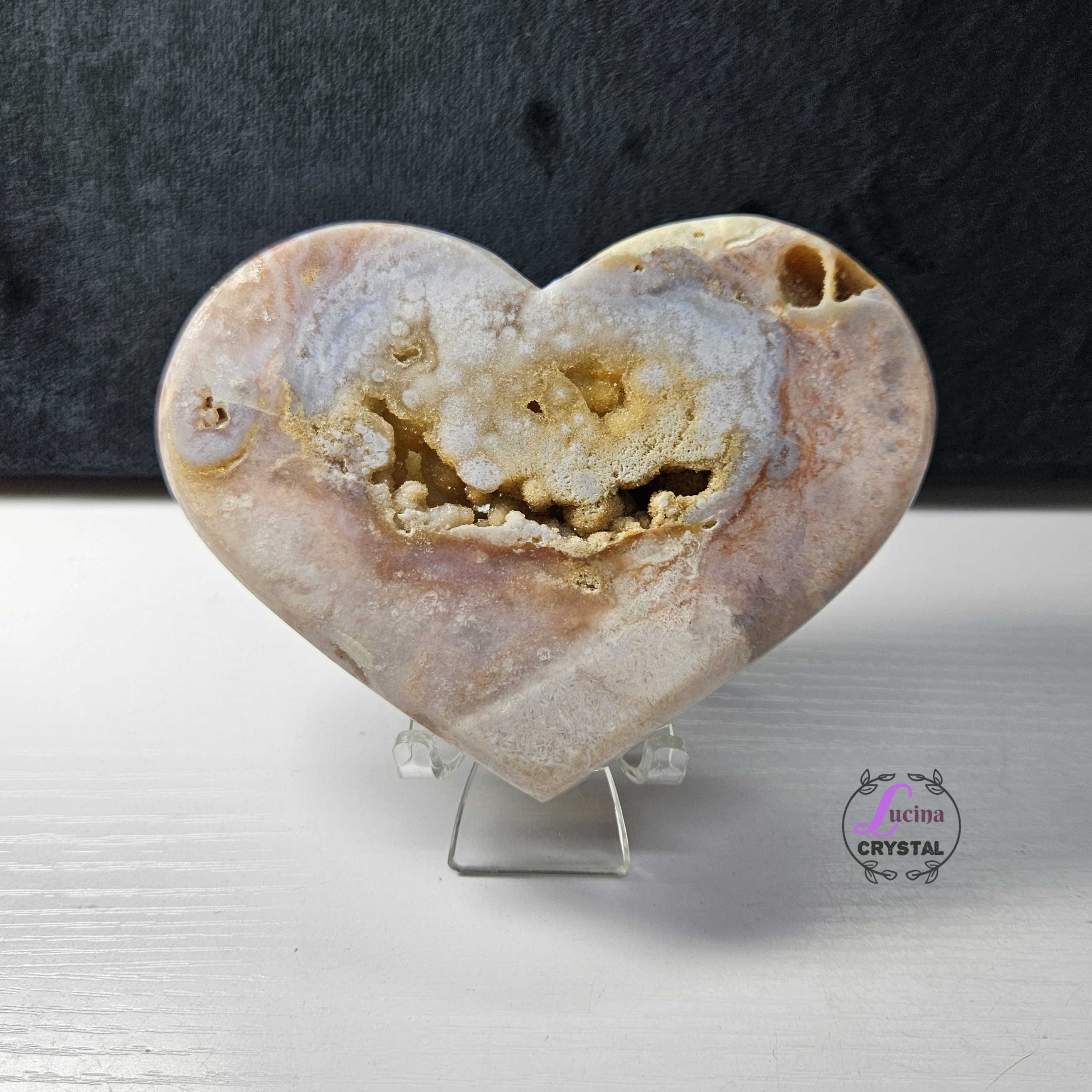 (Co#J328) 粉紫晶軟糖心/Pink Amethyst Sugar Druzy Heart