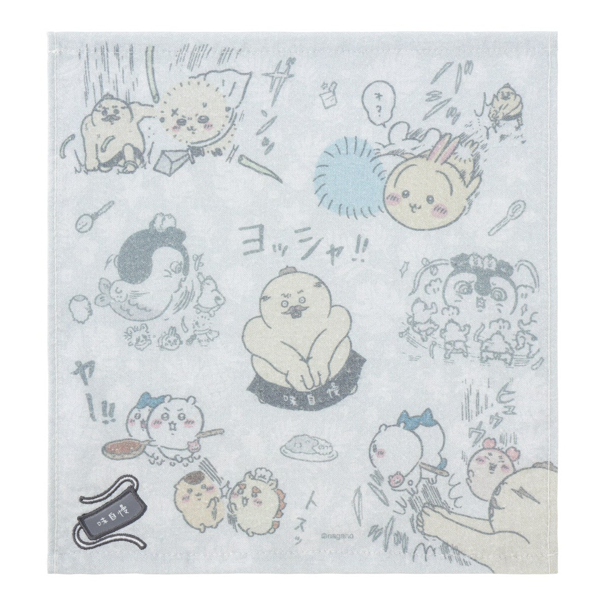 🎀【預訂】 Chiikawa 人魚島的秘密刺繡雙層紗布手帕 - 島二郎與大家