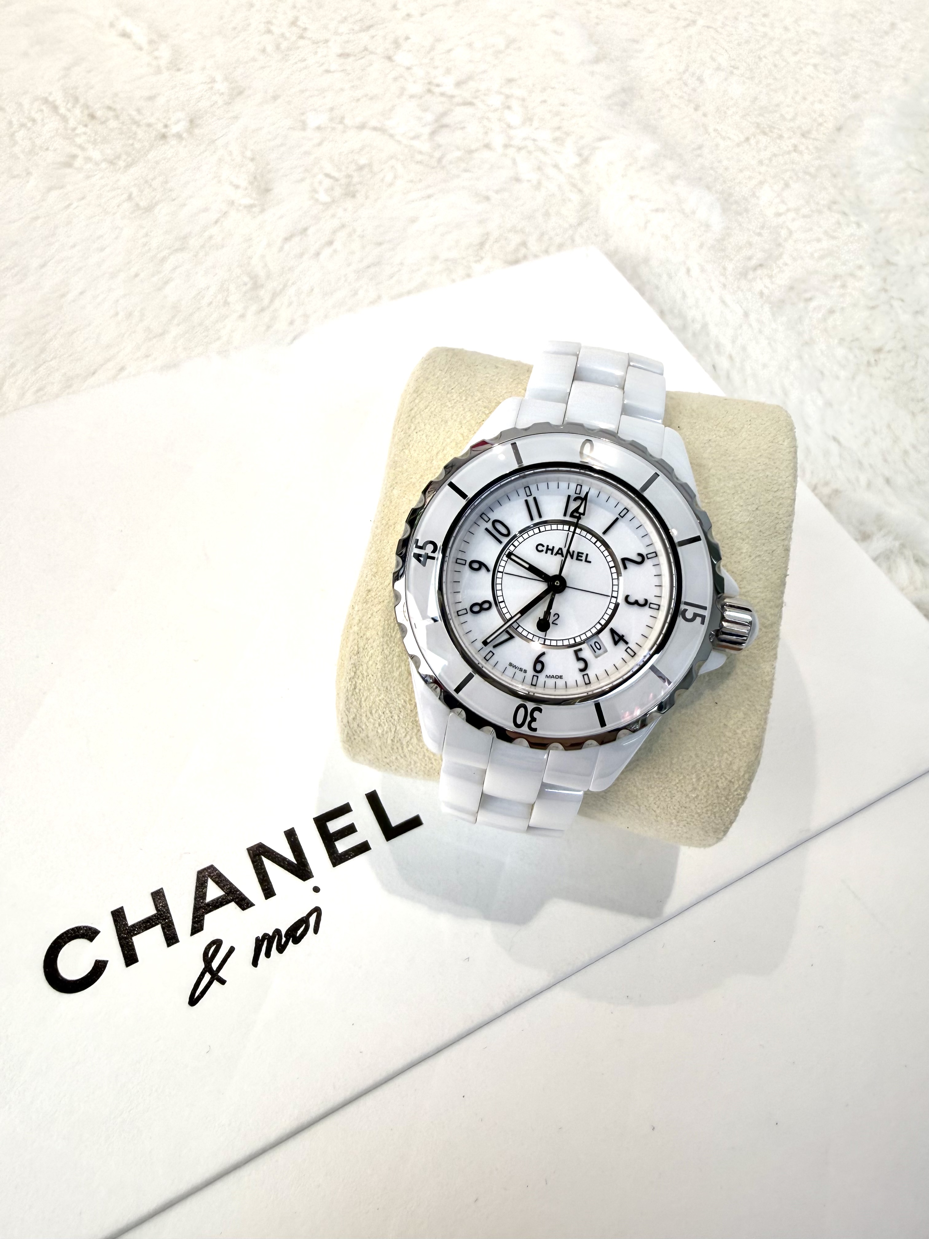 Chanel J12系列 (H4861) 石英機芯陶瓷錶帶 經典白色🤍