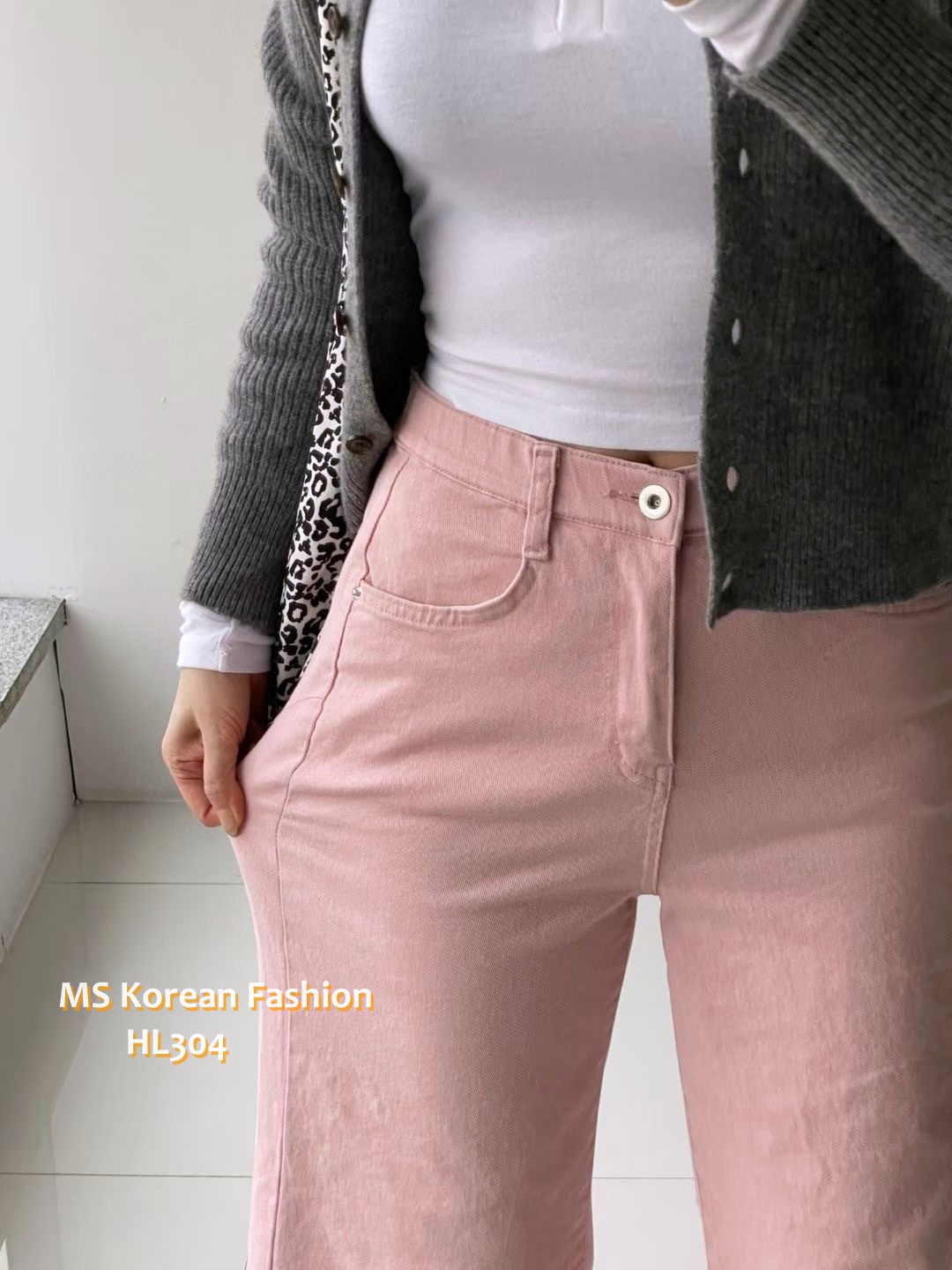 HL304 韓國🌼Howluk春版彈力棉闊筒褲